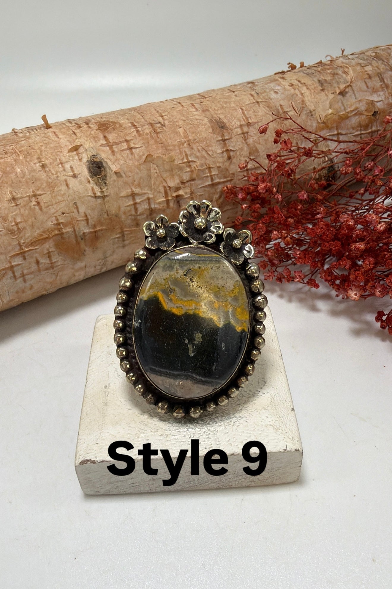 BB Jasper & Flowers Ring
