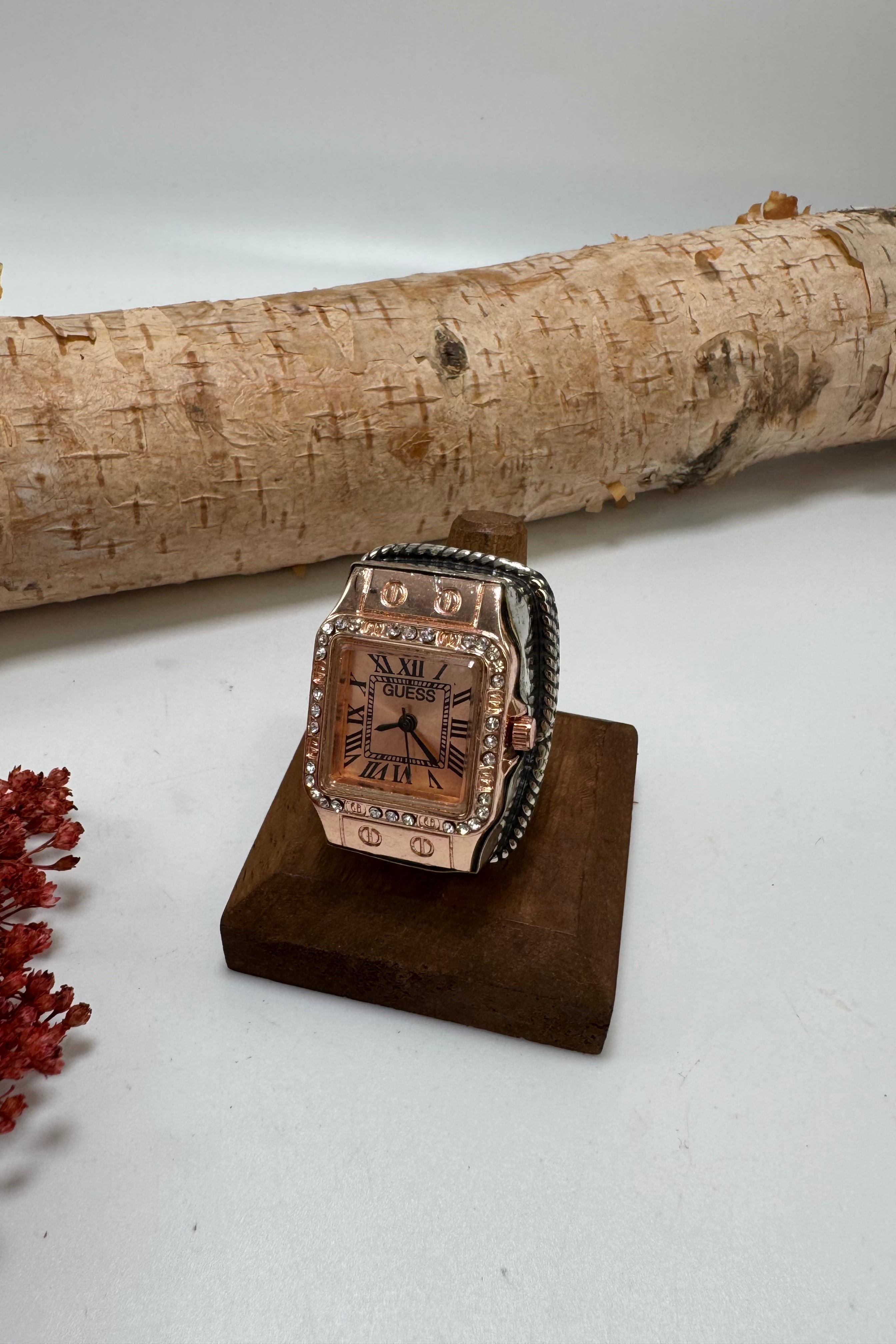 Pink Sparkle Guess Watch Ring