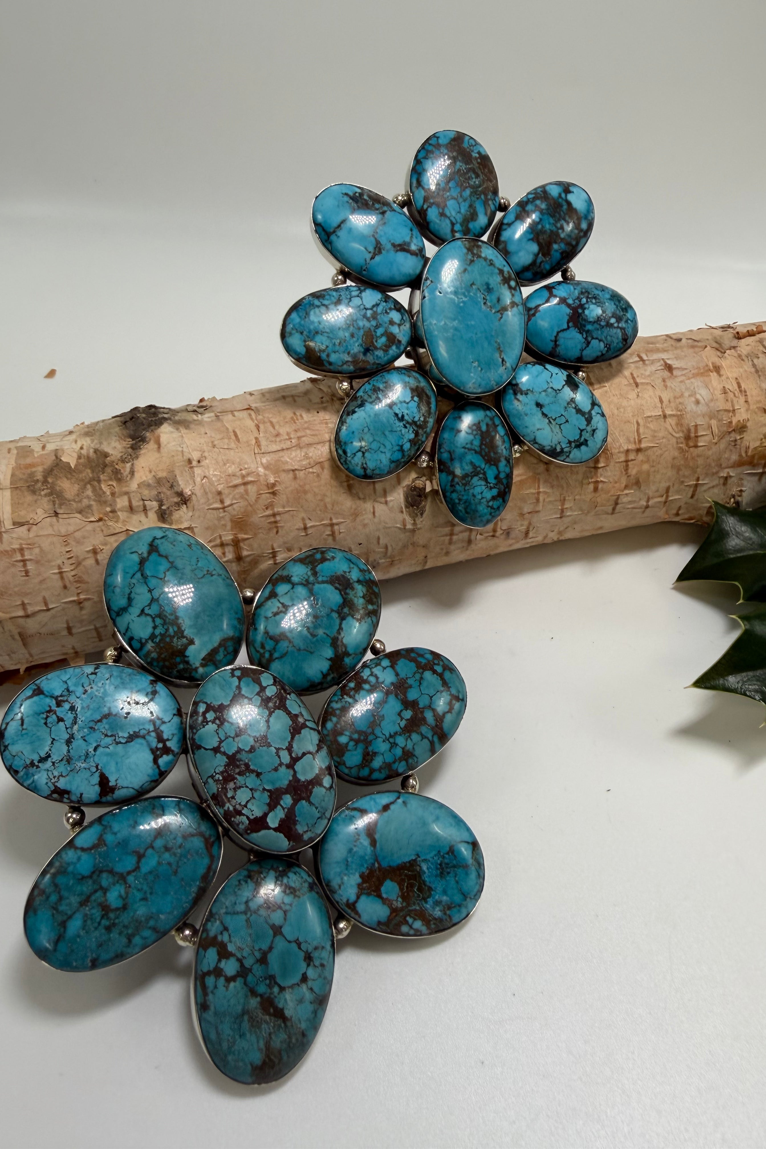 BIG Turquoise Flower Ring
