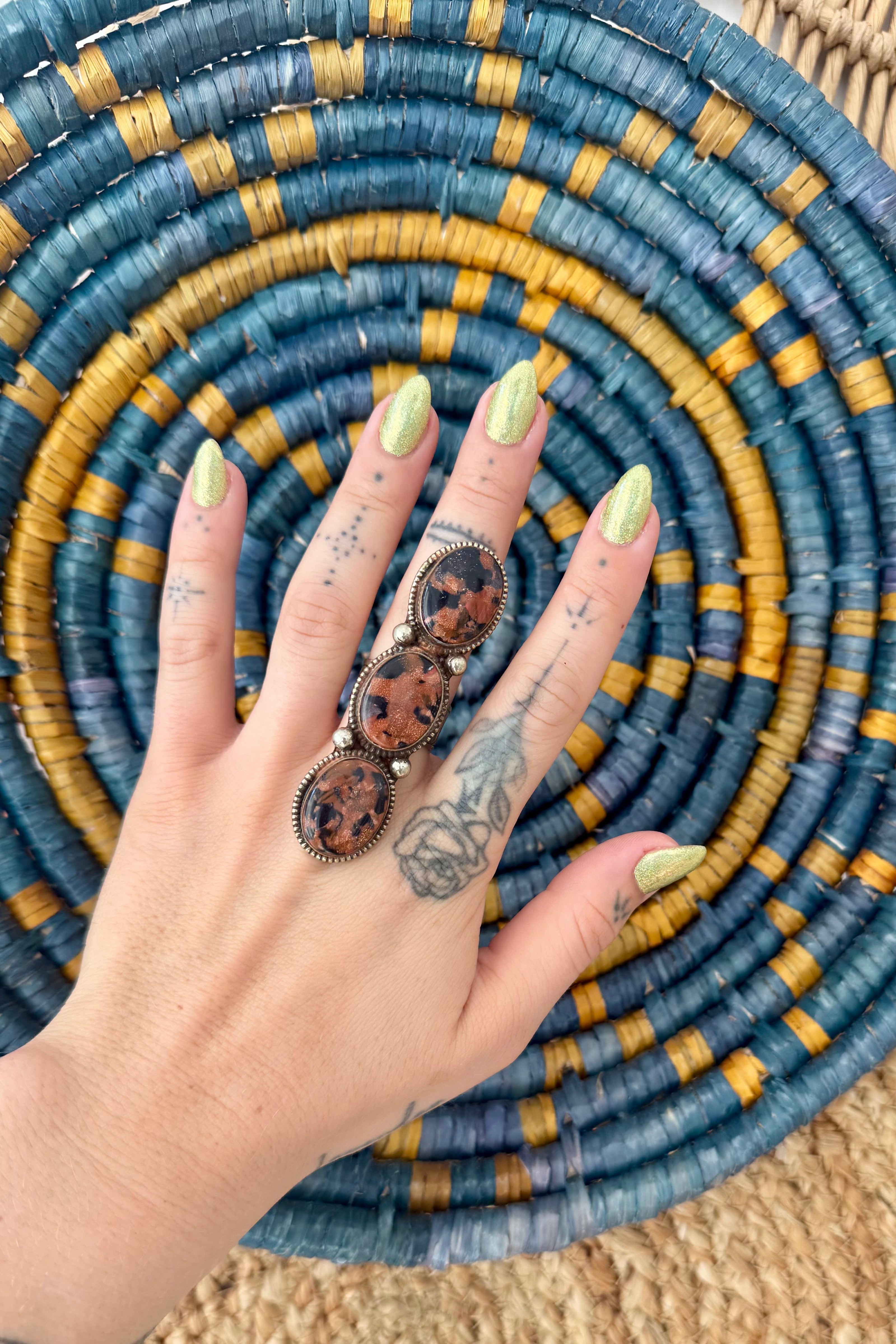 Tigers Eye 3 Tiered Ring
