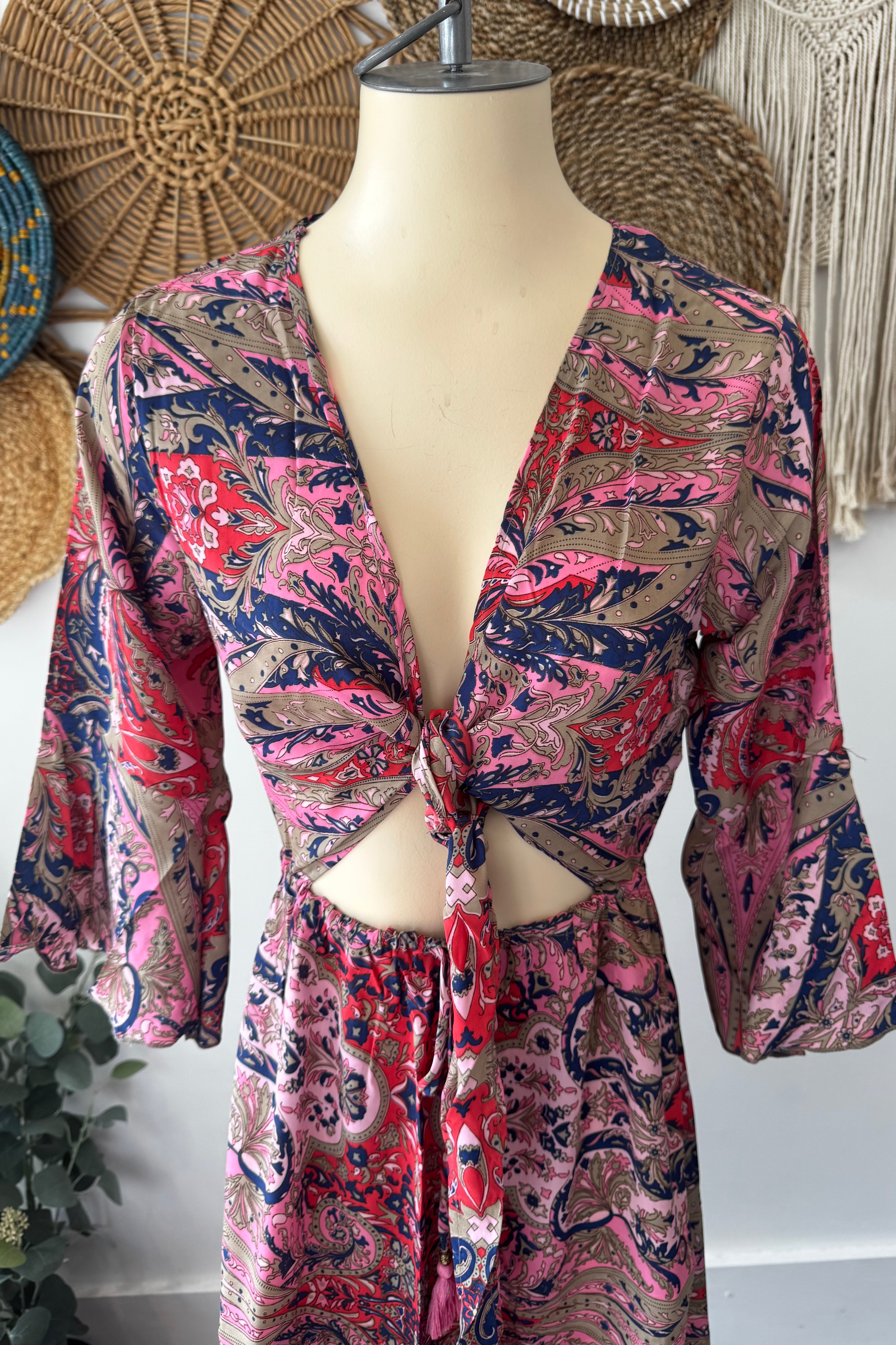 Sale - Poly Silk Front Tie Dress 10