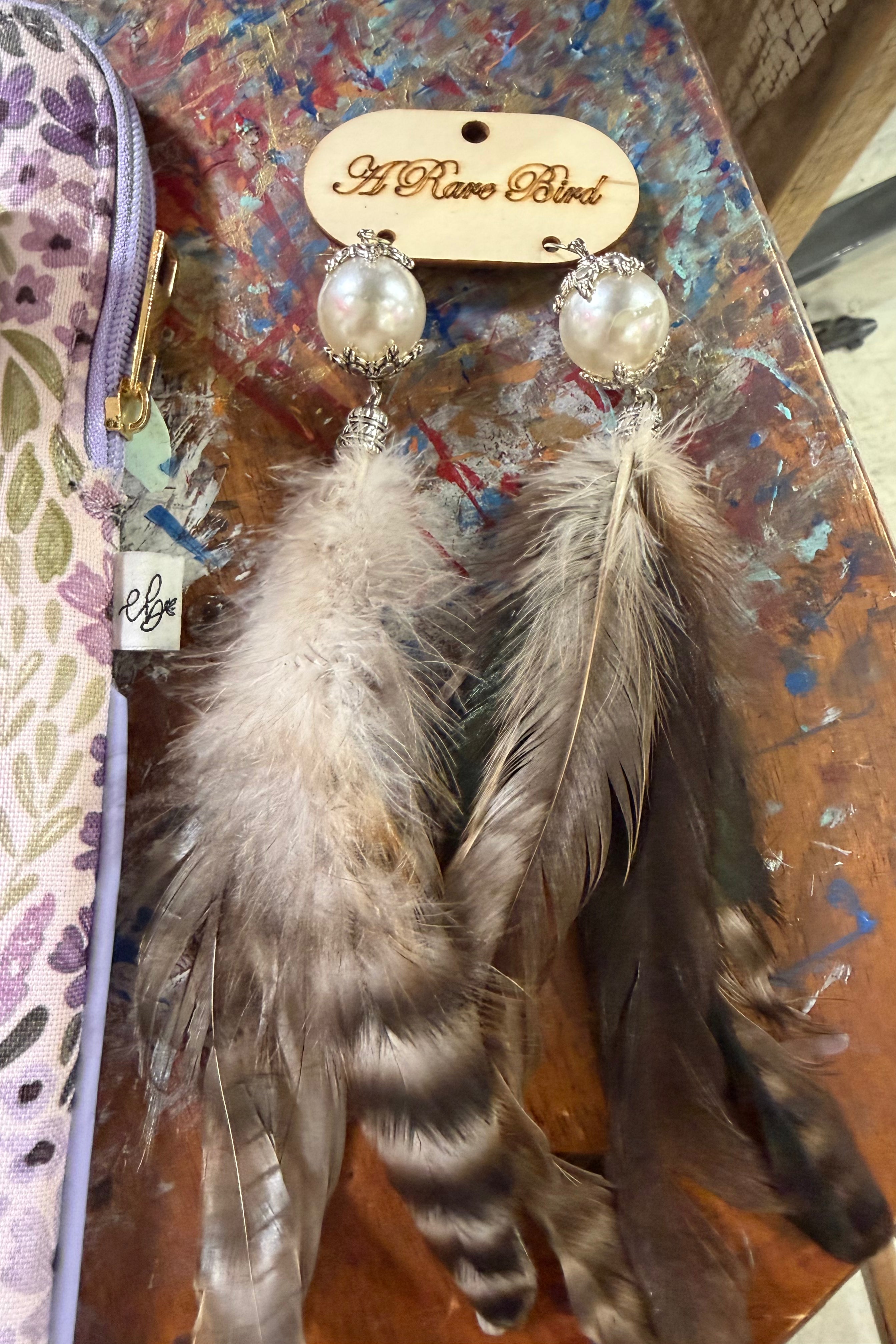 Lil Miss Priss Feather Earring in Brown