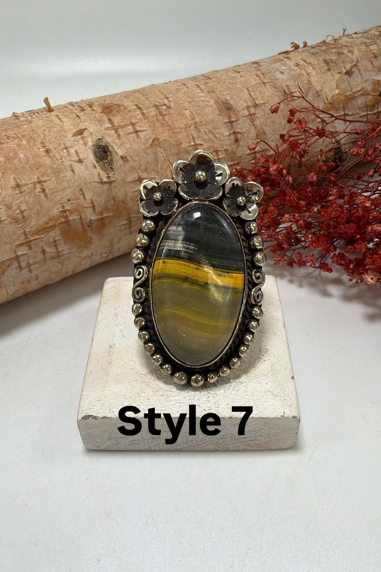 BB Jasper & Flowers Ring