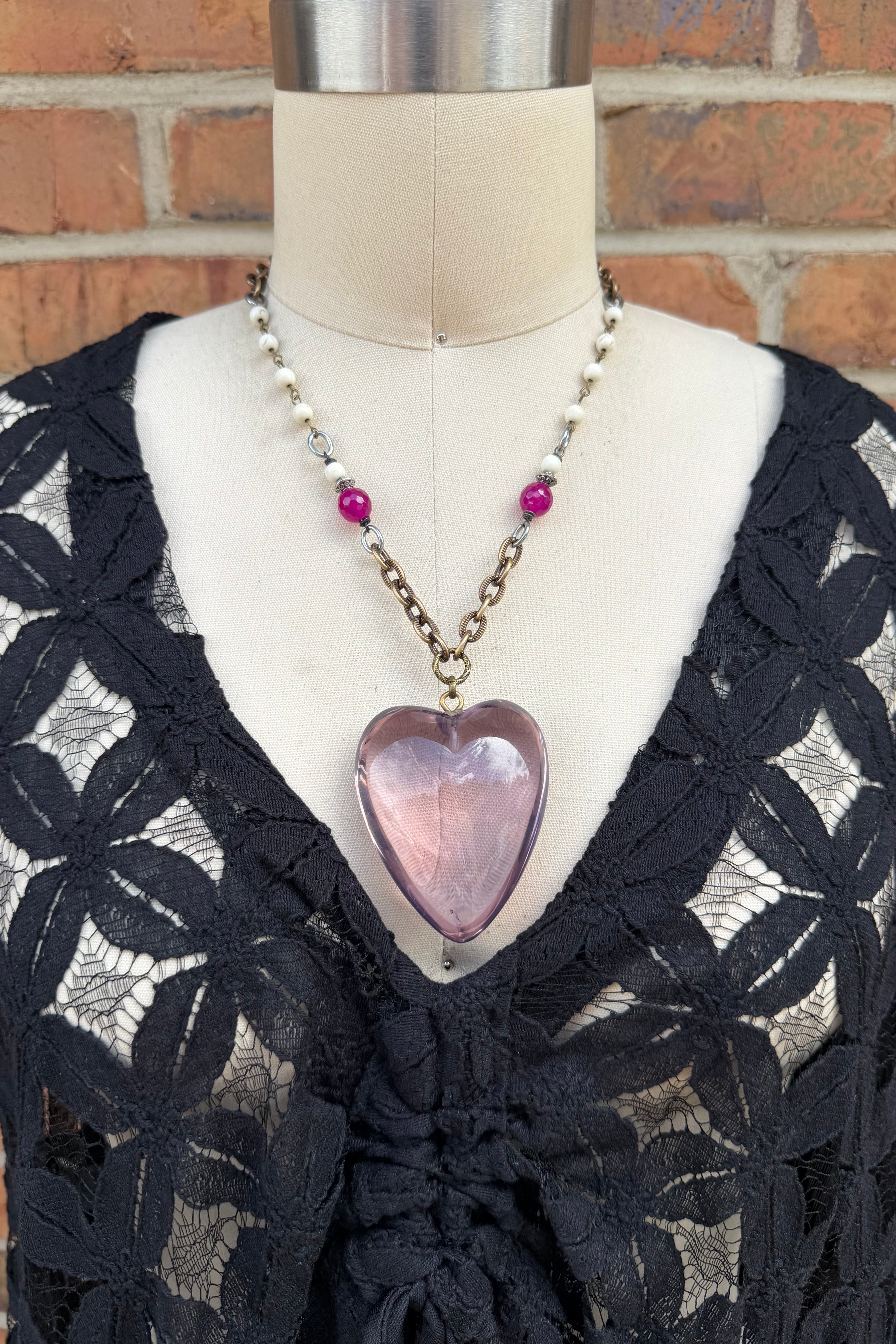 Heart Of Glass In Purple Necklace