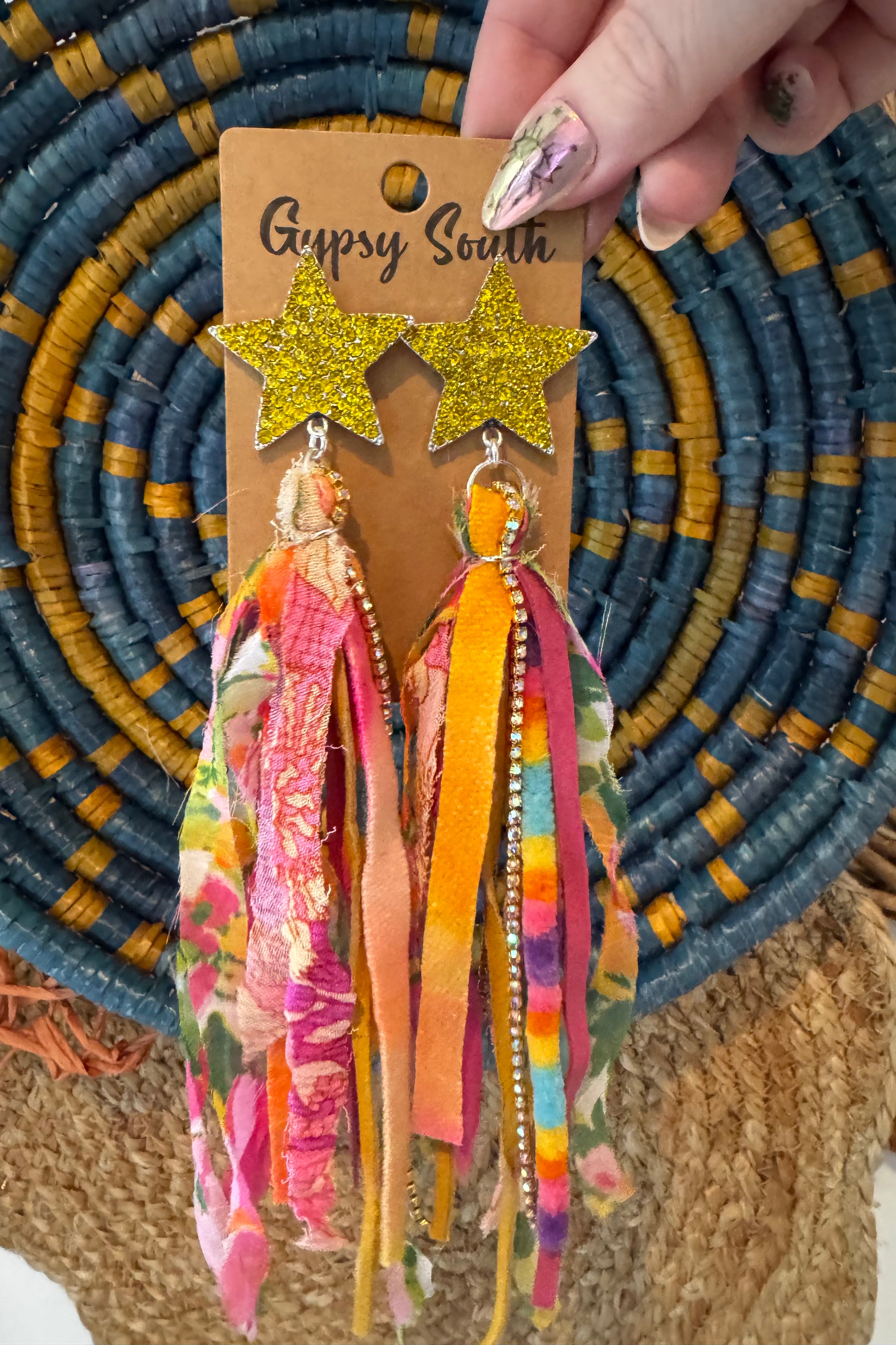 Tie Dye Print Star Bright Earrings