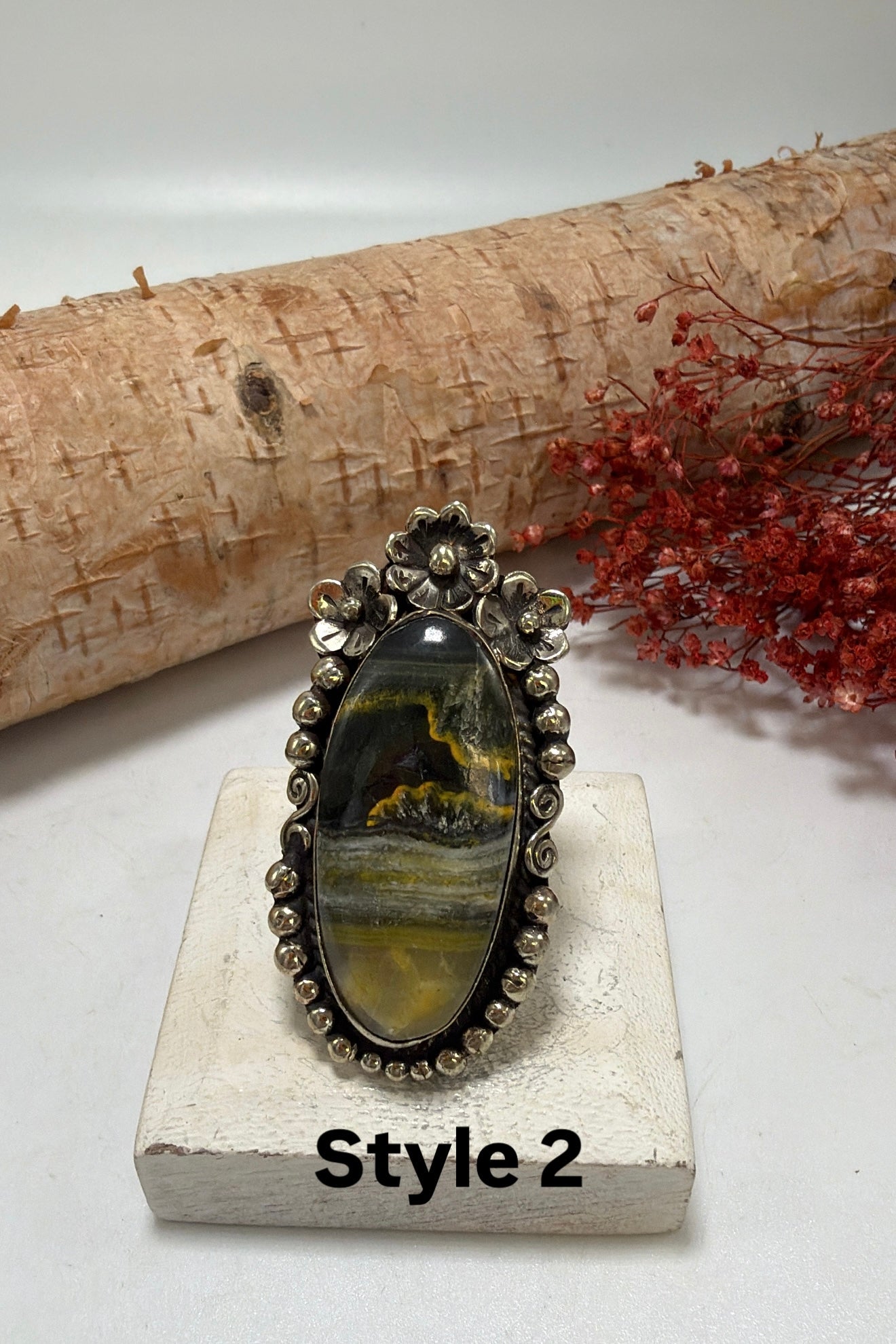BB Jasper & Flowers Ring