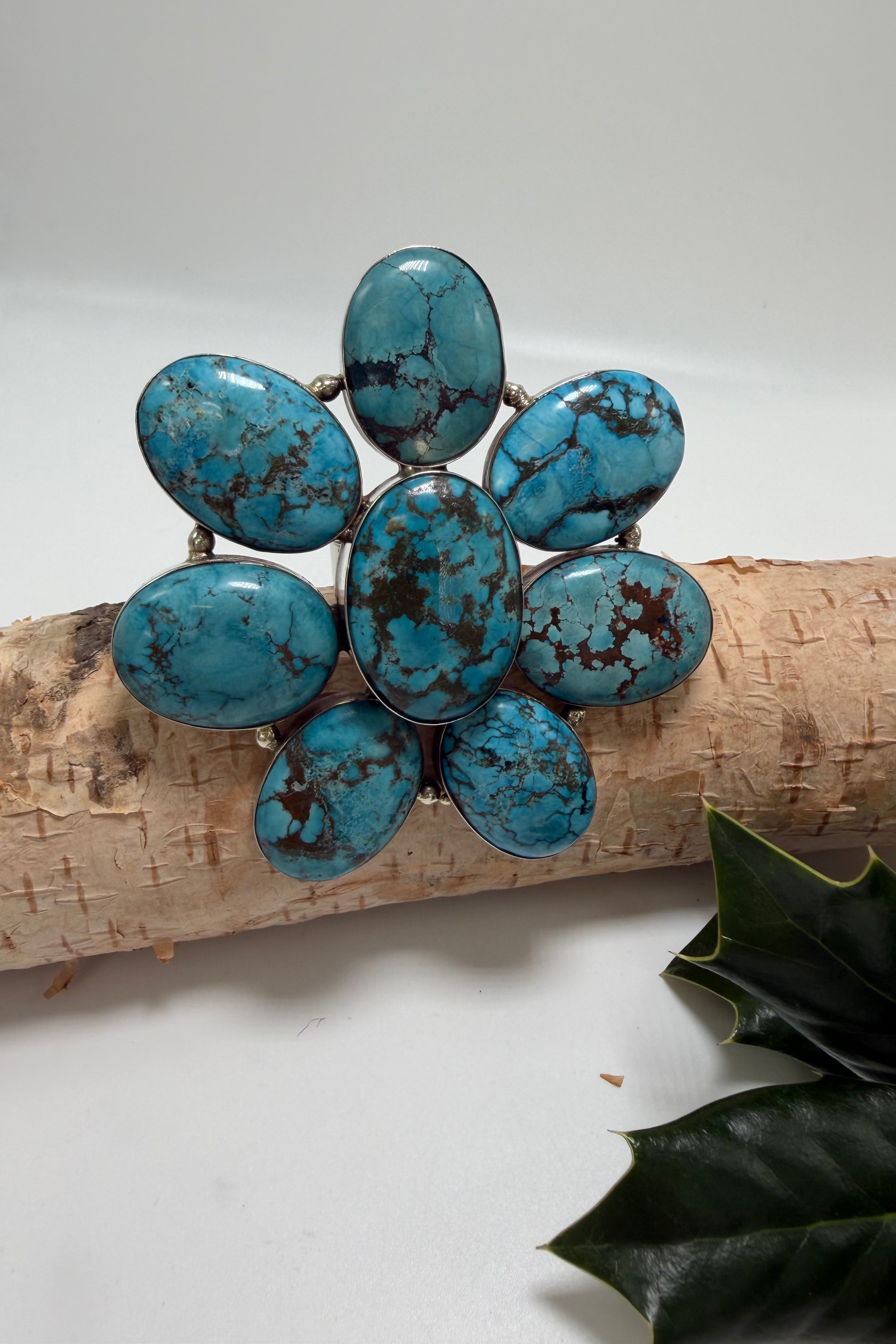 BIG Turquoise Flower Ring