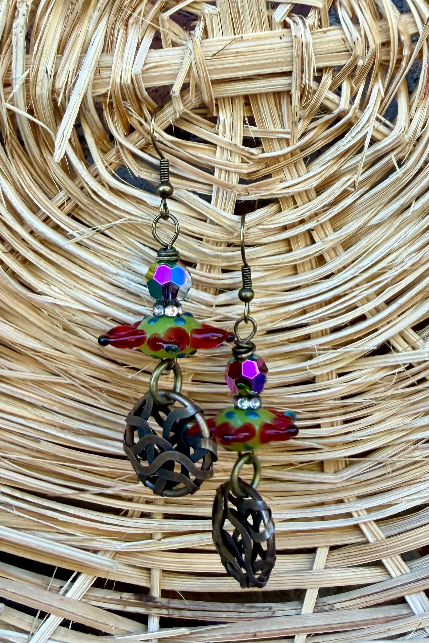 Flower Glass Earring