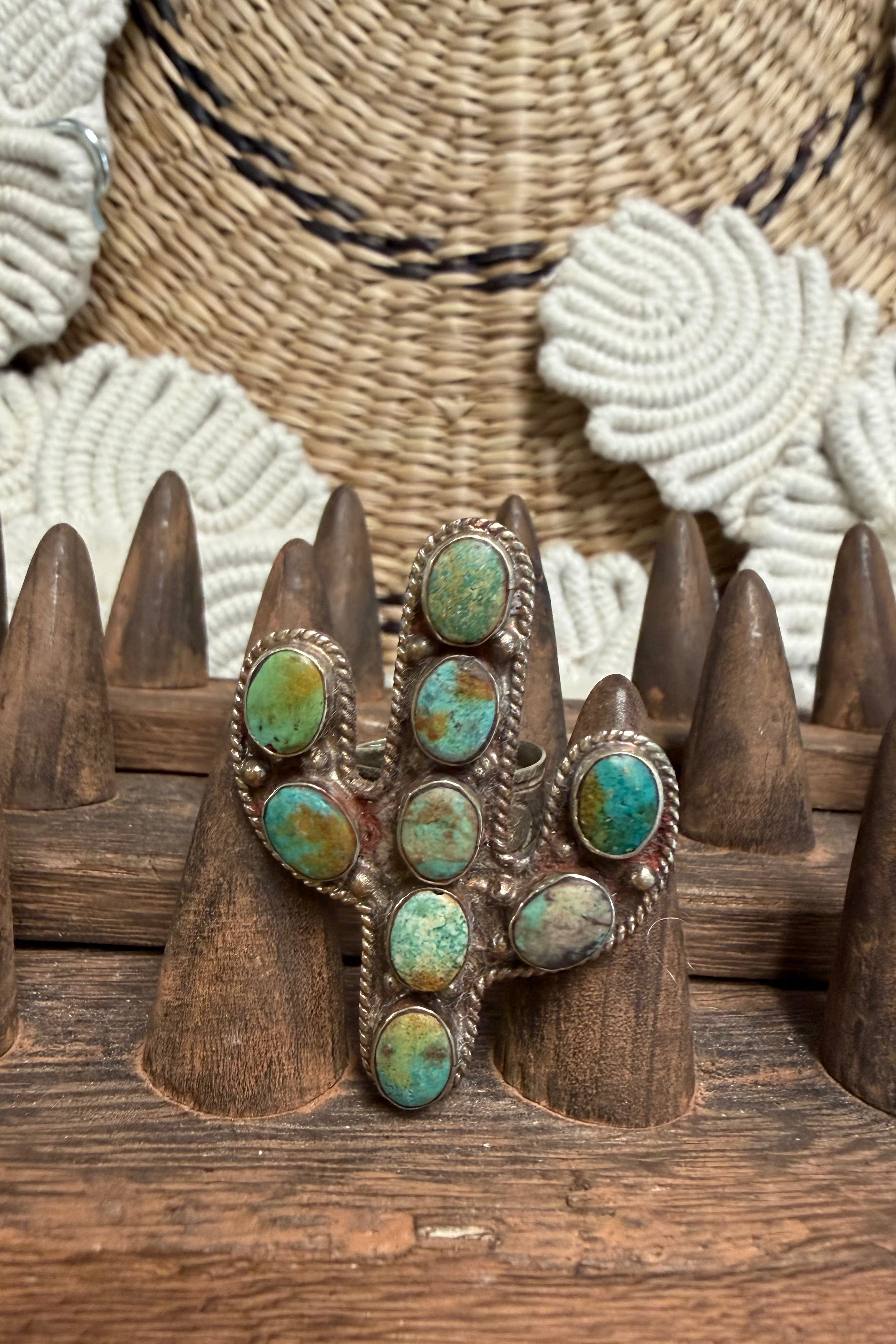 Mini gemstone, cactus ring