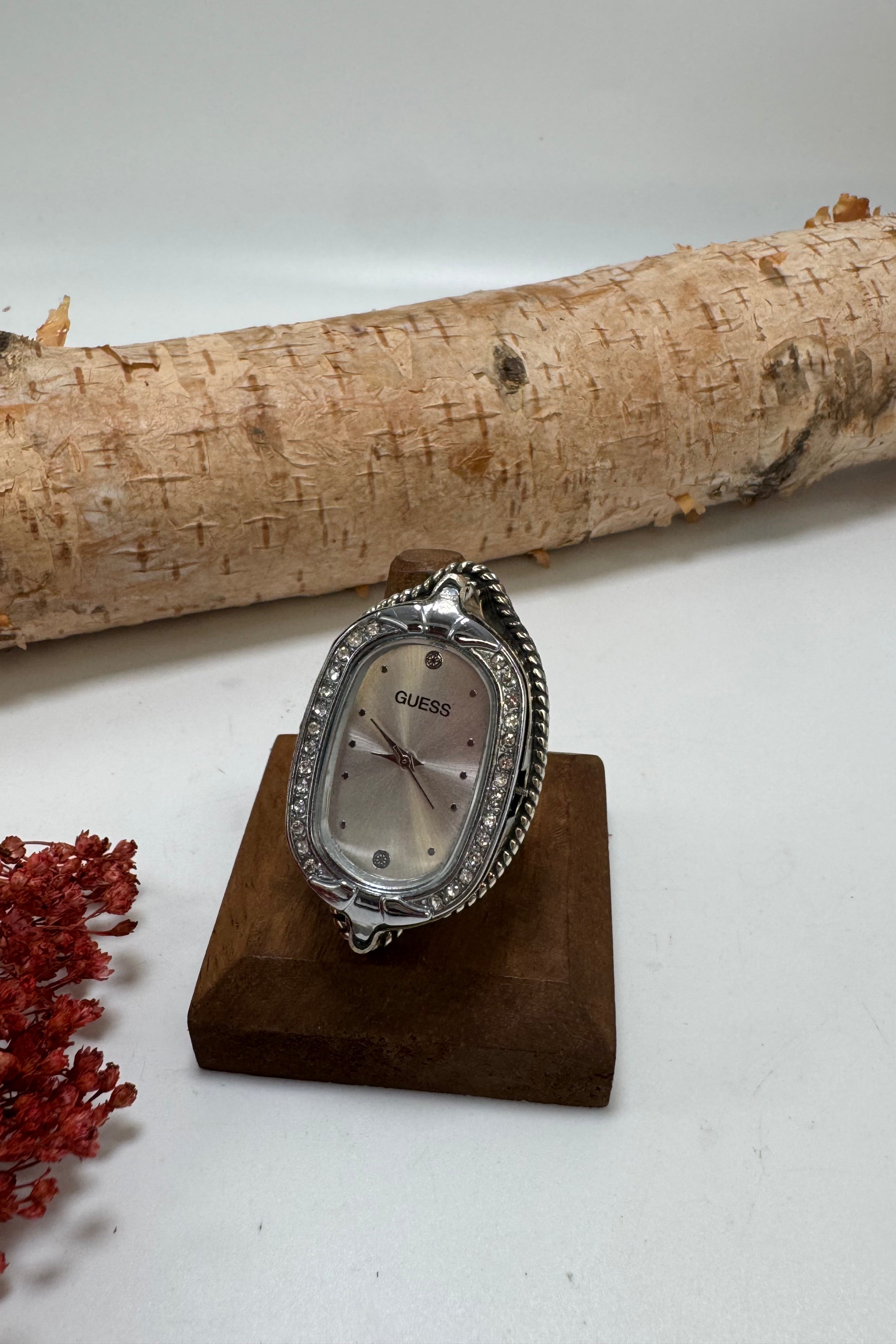 Silvered Time Watch Ring