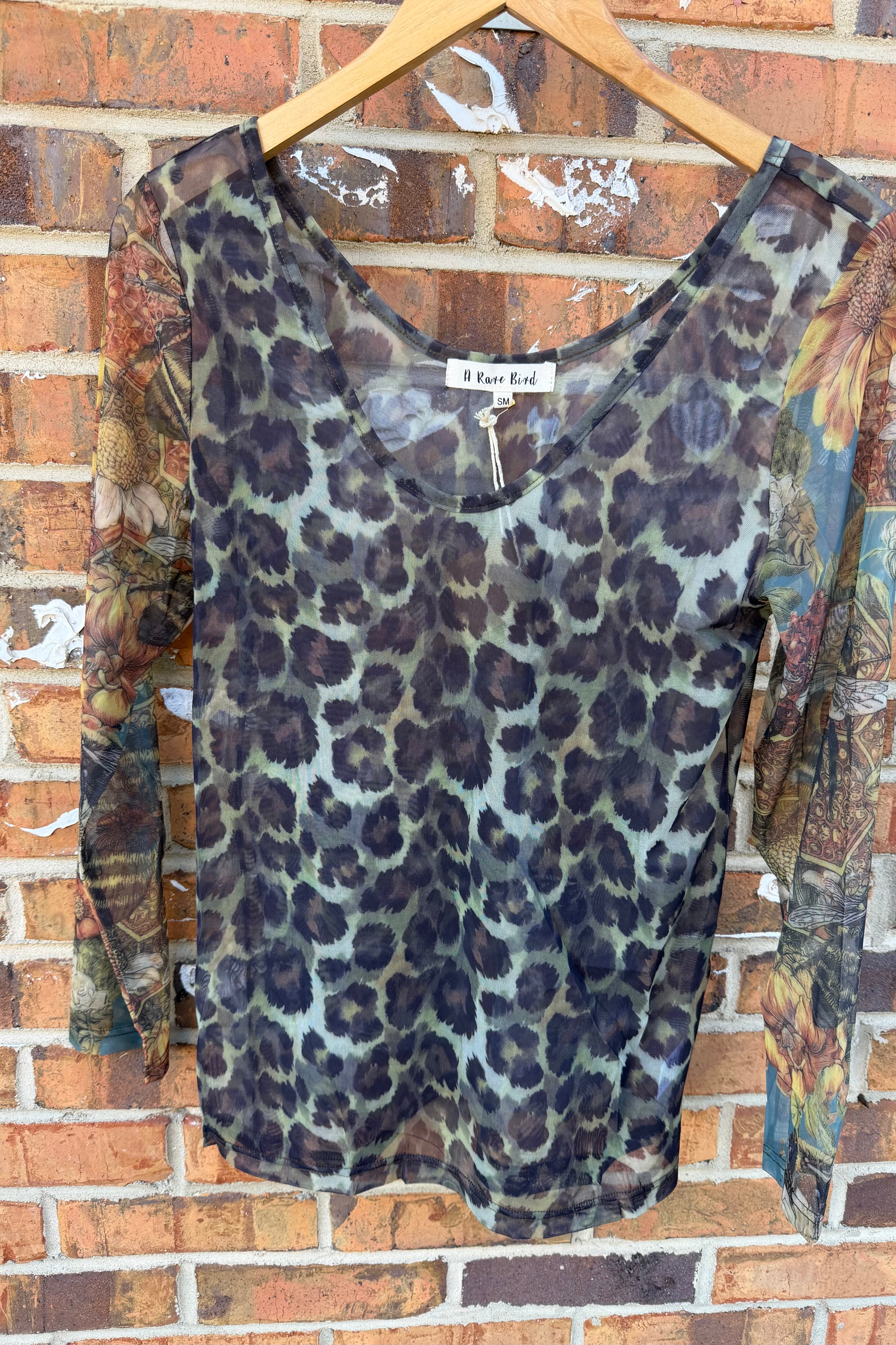 Sheer Animal Print top