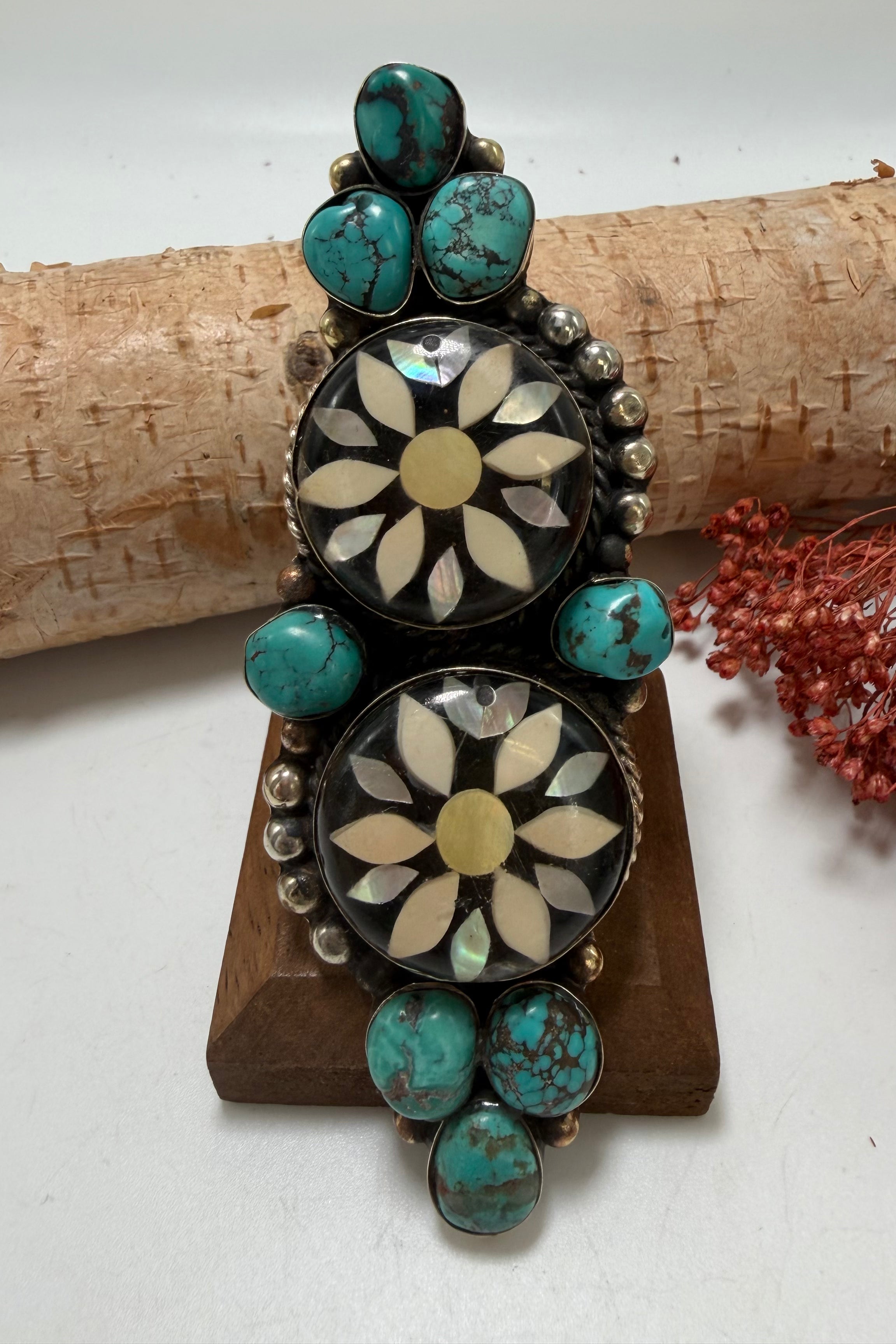 Stacked Circle Shell Statement Ring