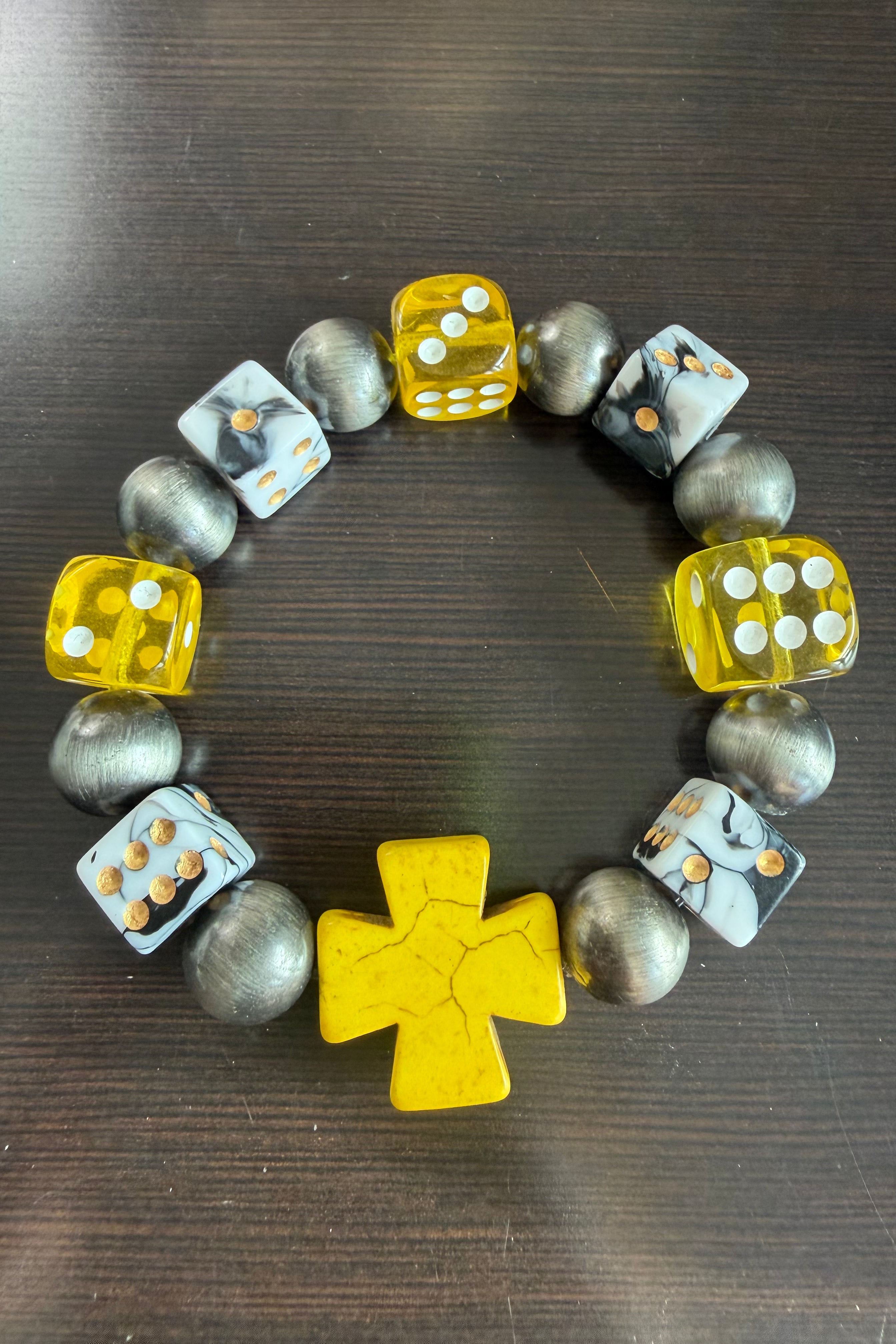 Yellow and Cross Bracelet