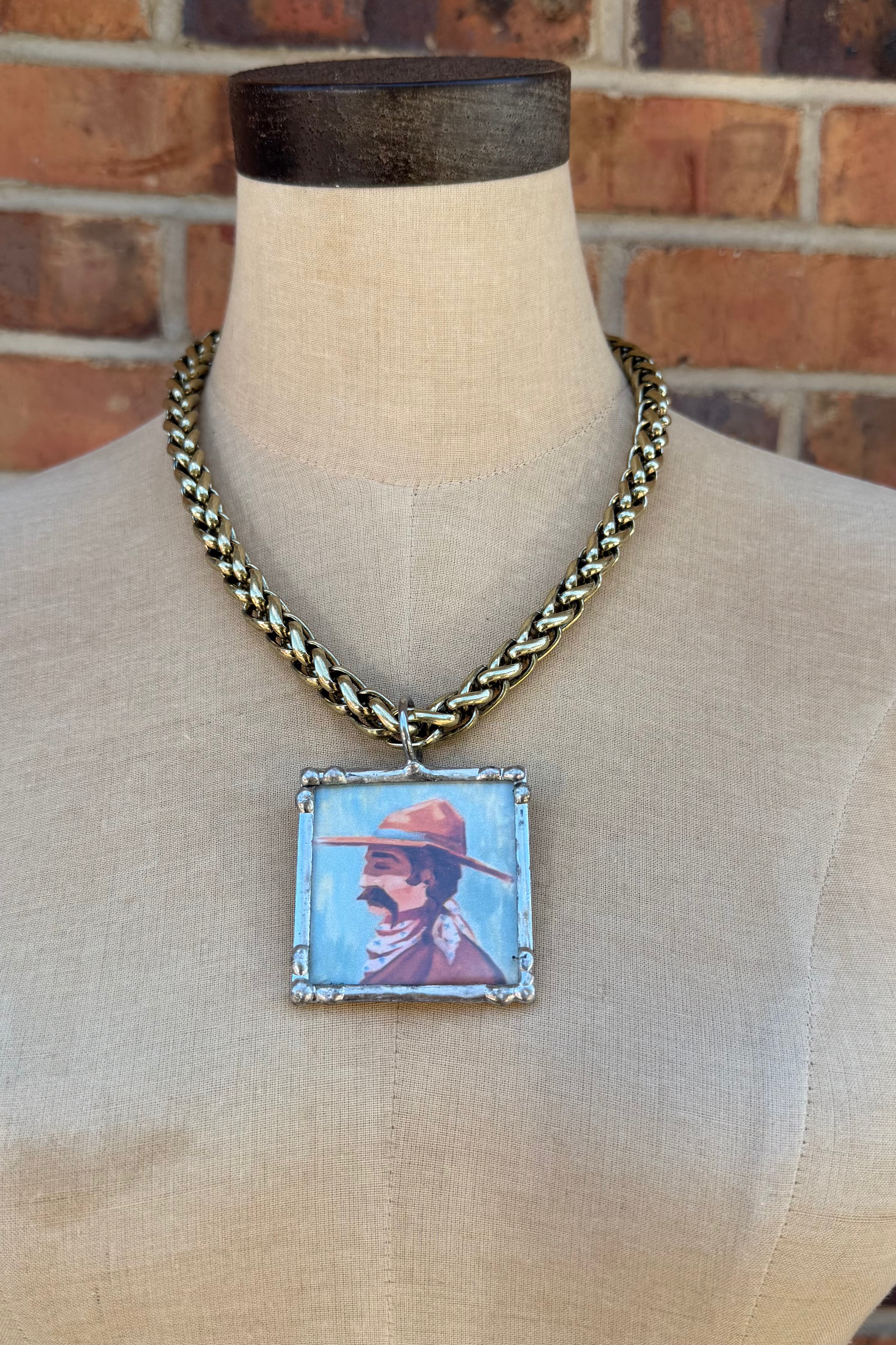 Cowboy Portrait Necklace