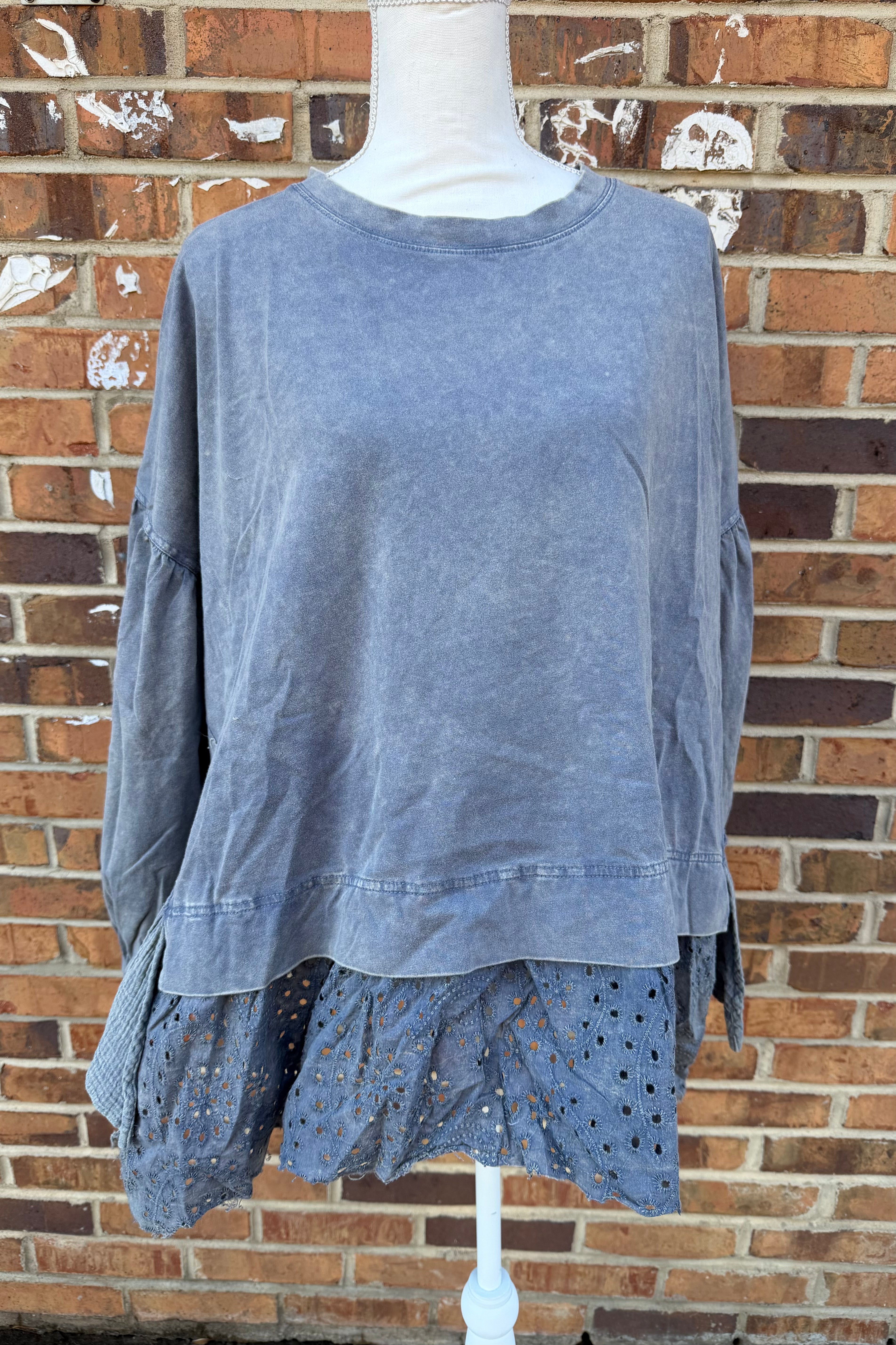 FINAL SALE Cozy Blue Blouse