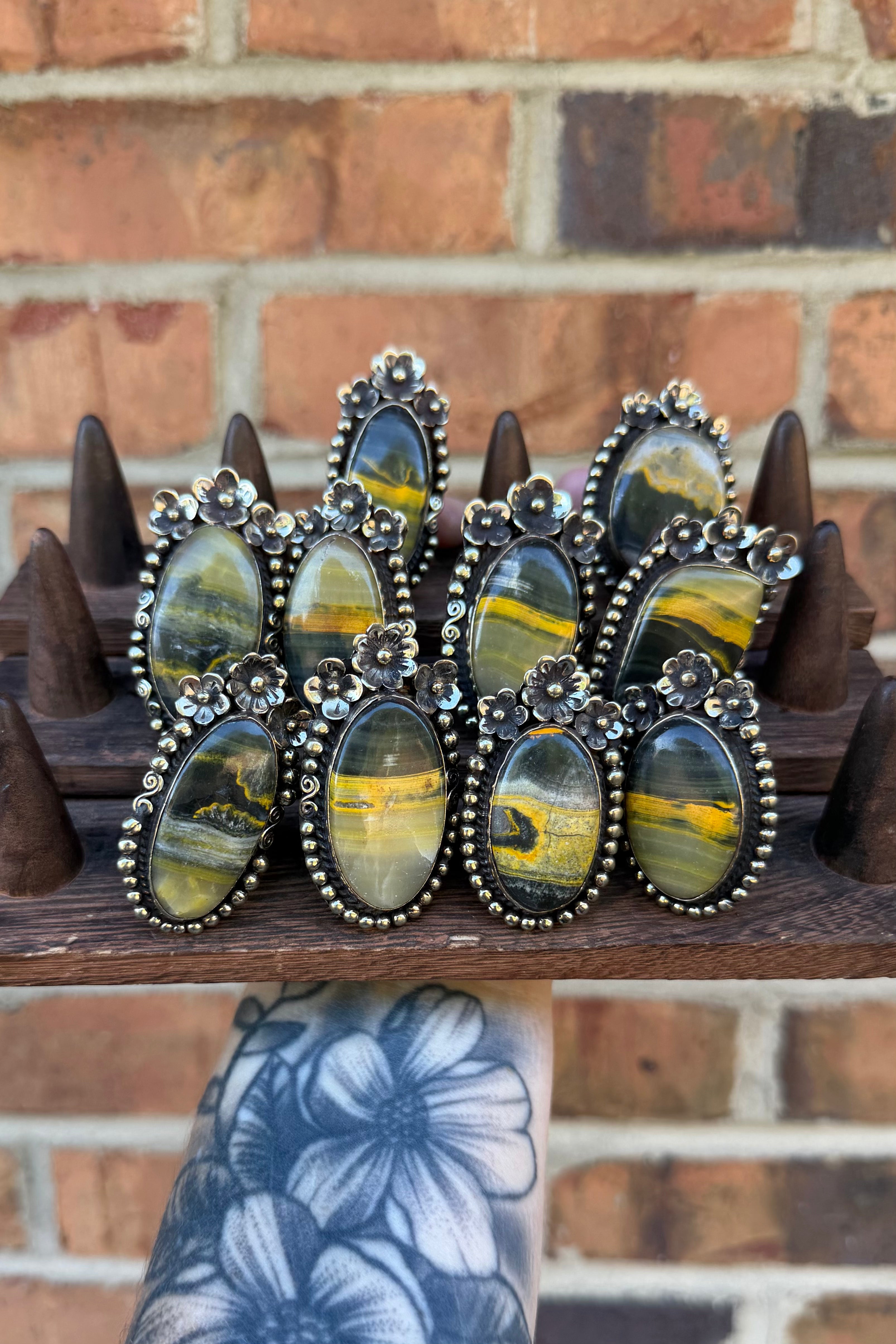 BB Jasper & Flowers Ring