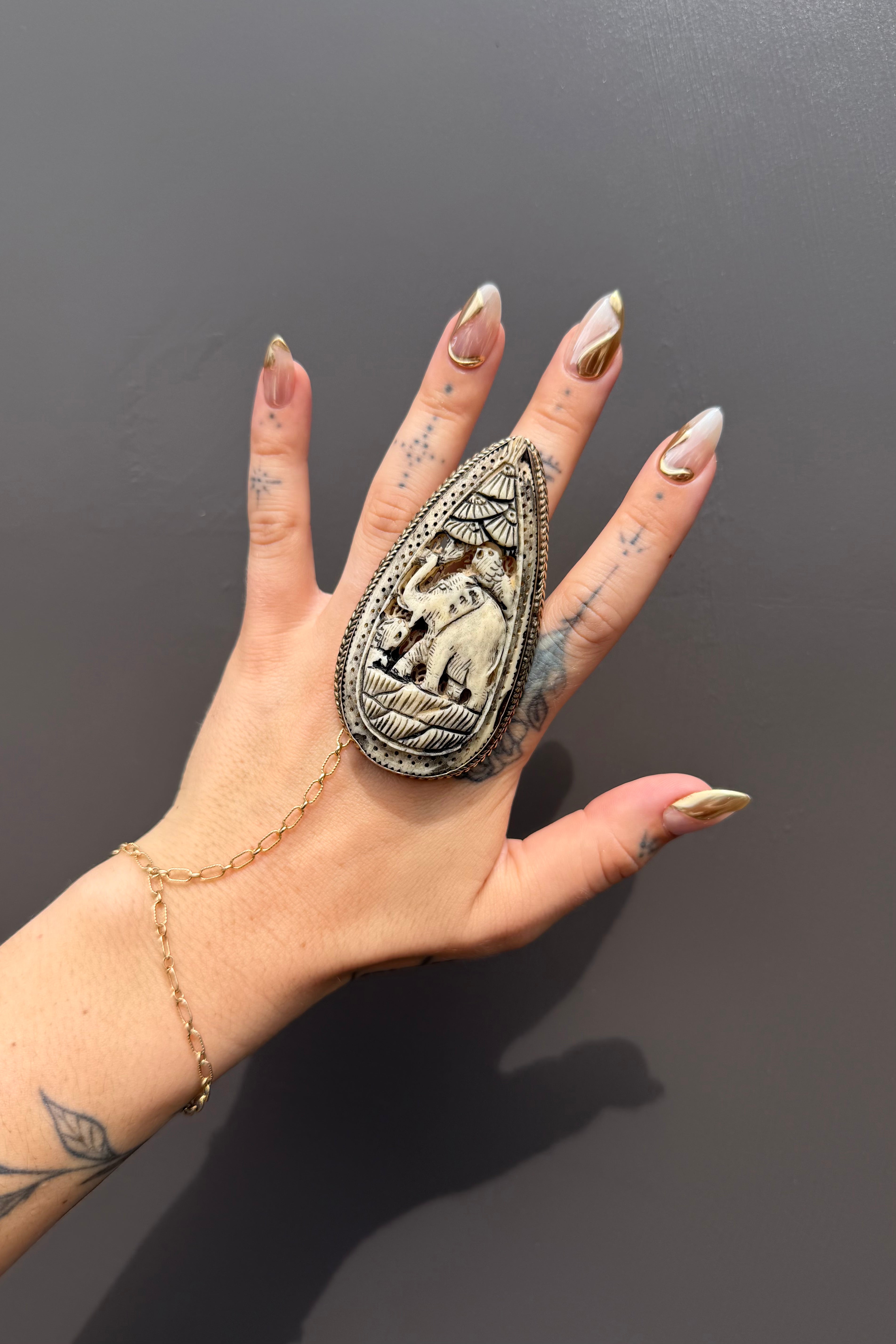Carved Elephant Ring