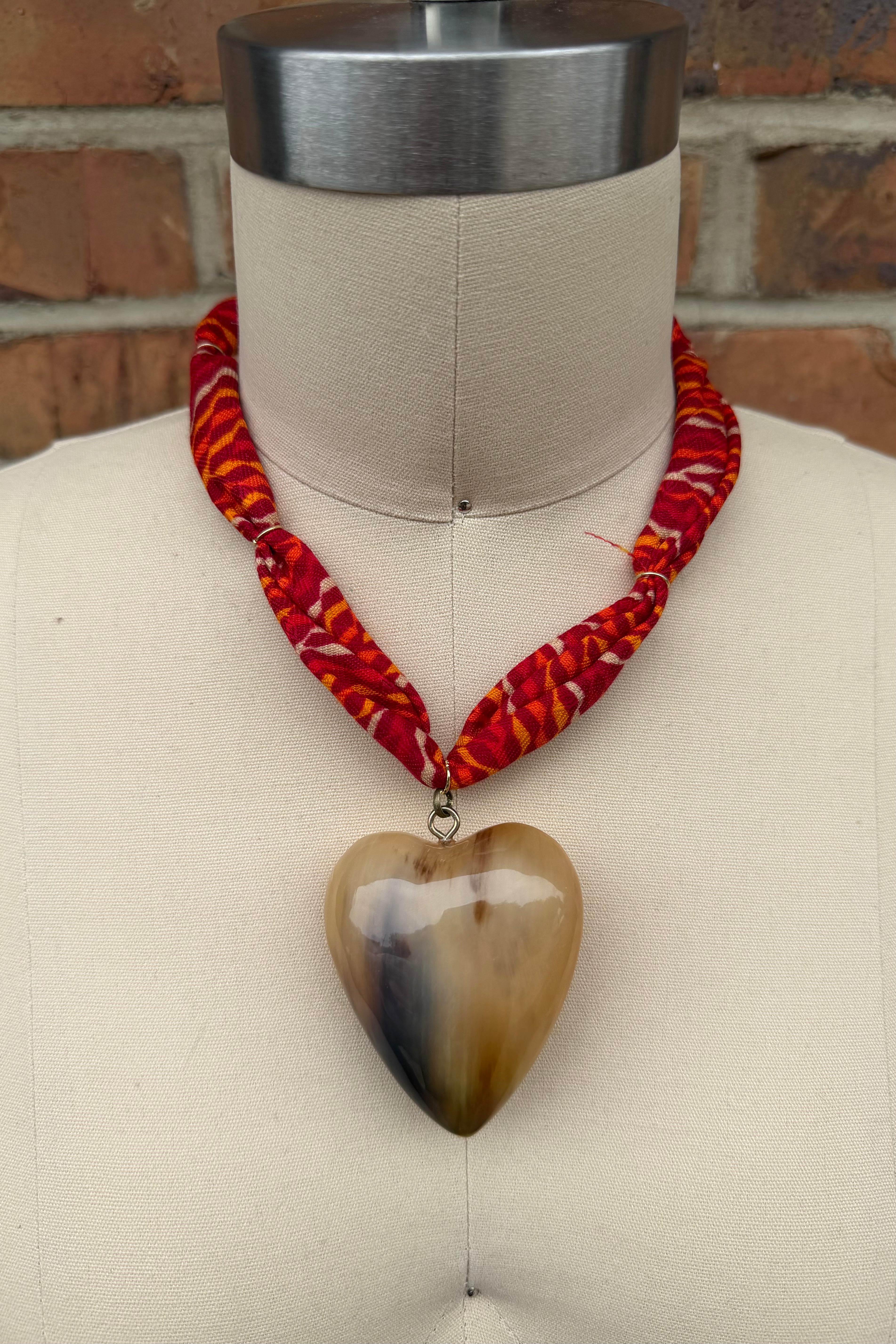 Fabric Heart Necklace