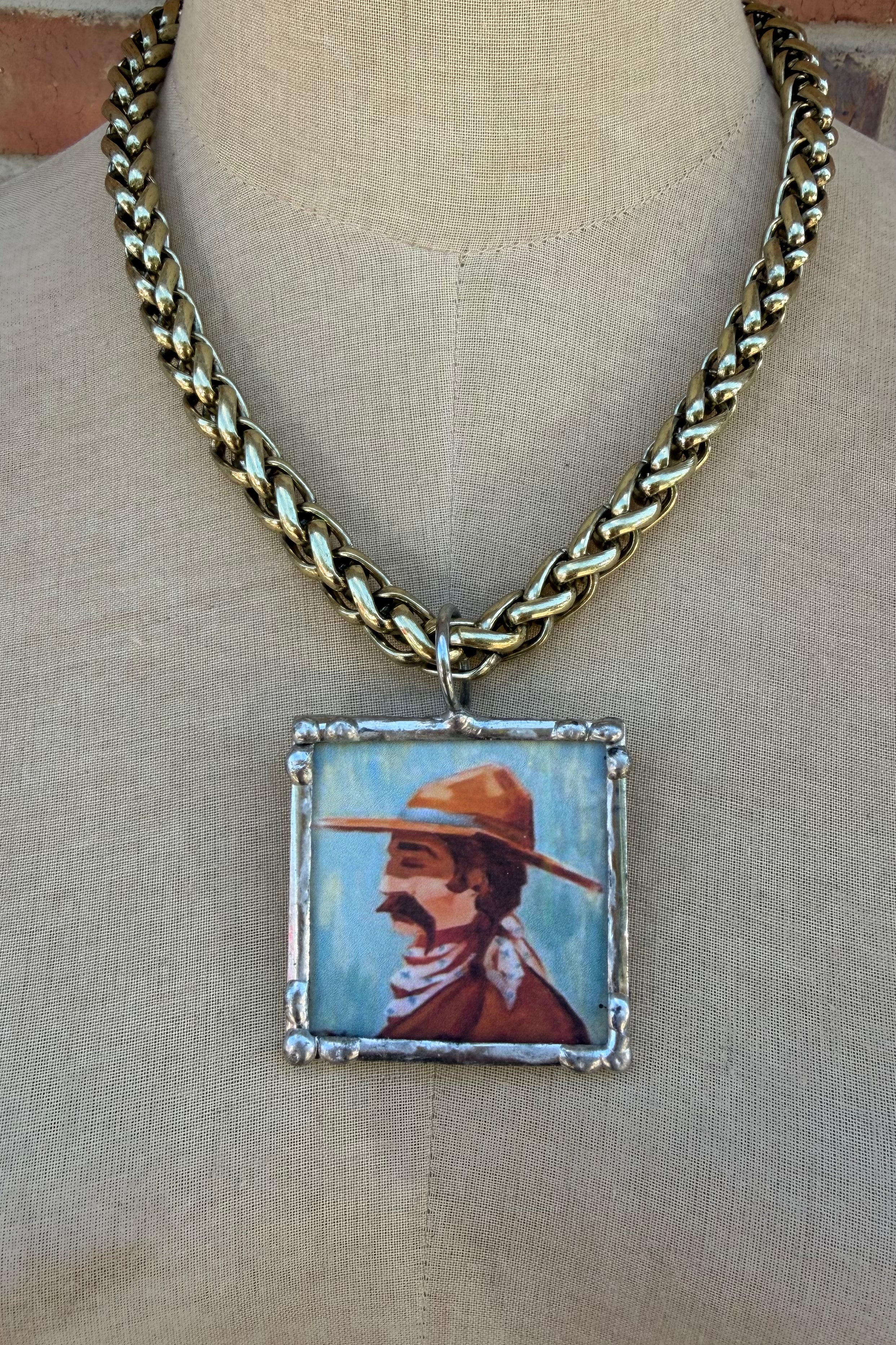 Cowboy Portrait Necklace