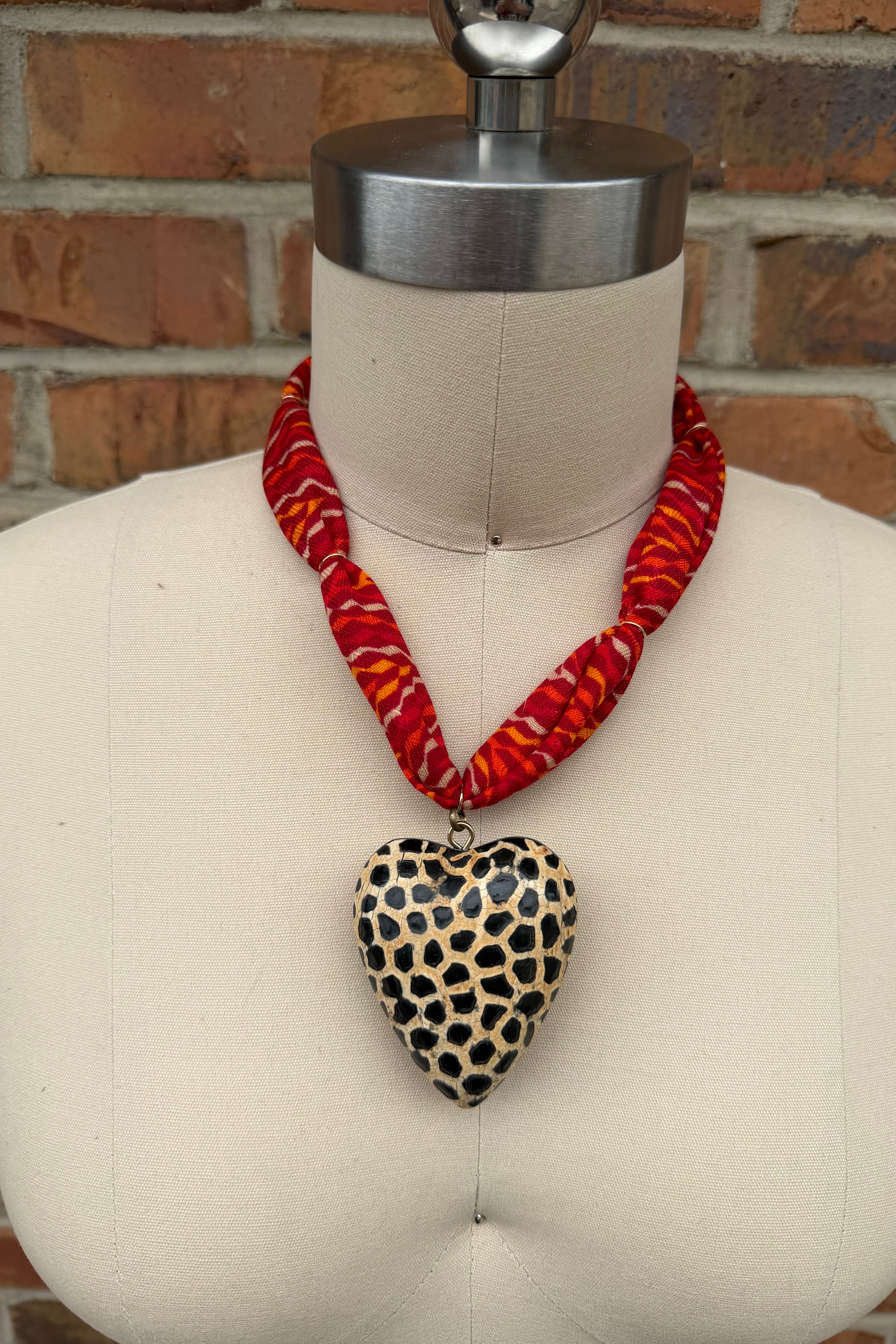Fabric Heart Necklace