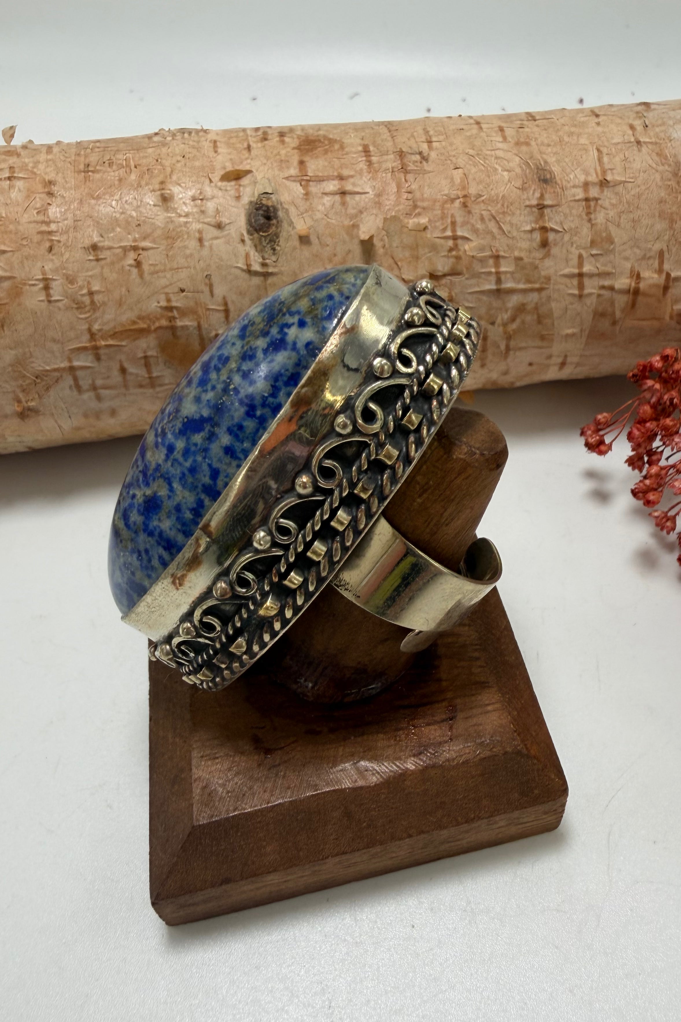 Blue Egg Shape Ring