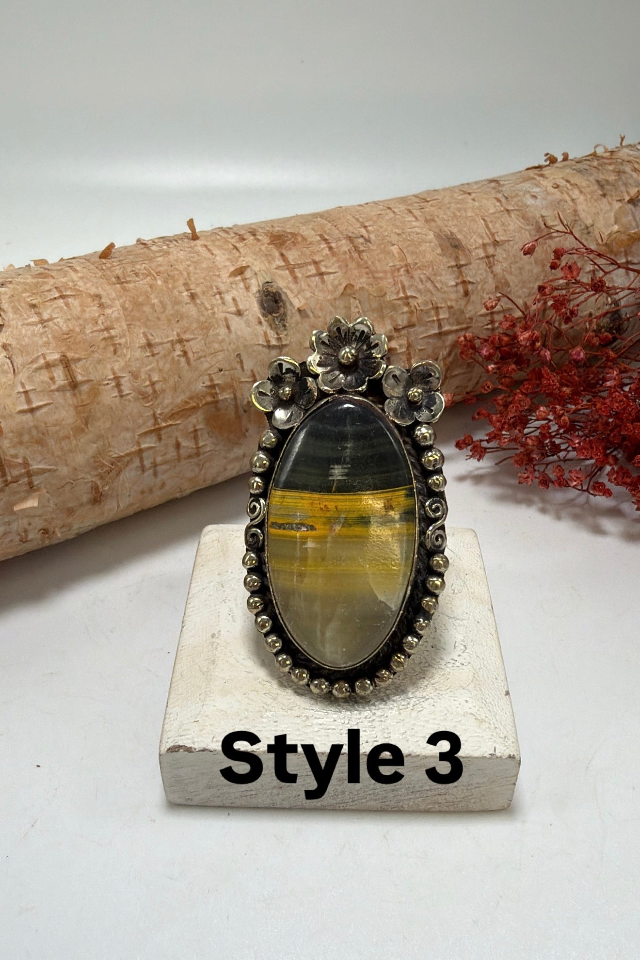 BB Jasper & Flowers Ring