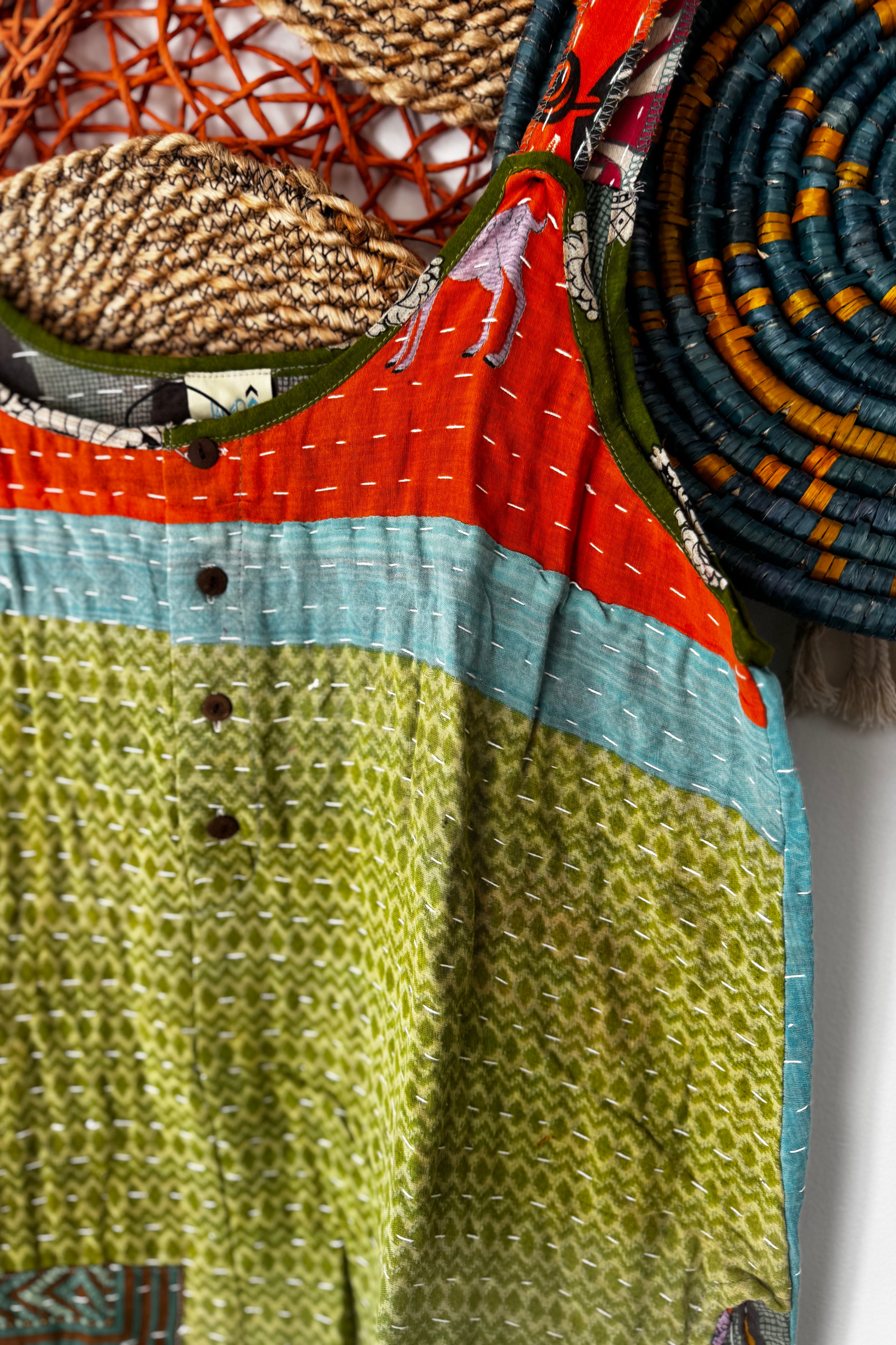 Kantha Sunrise Romper Combo L