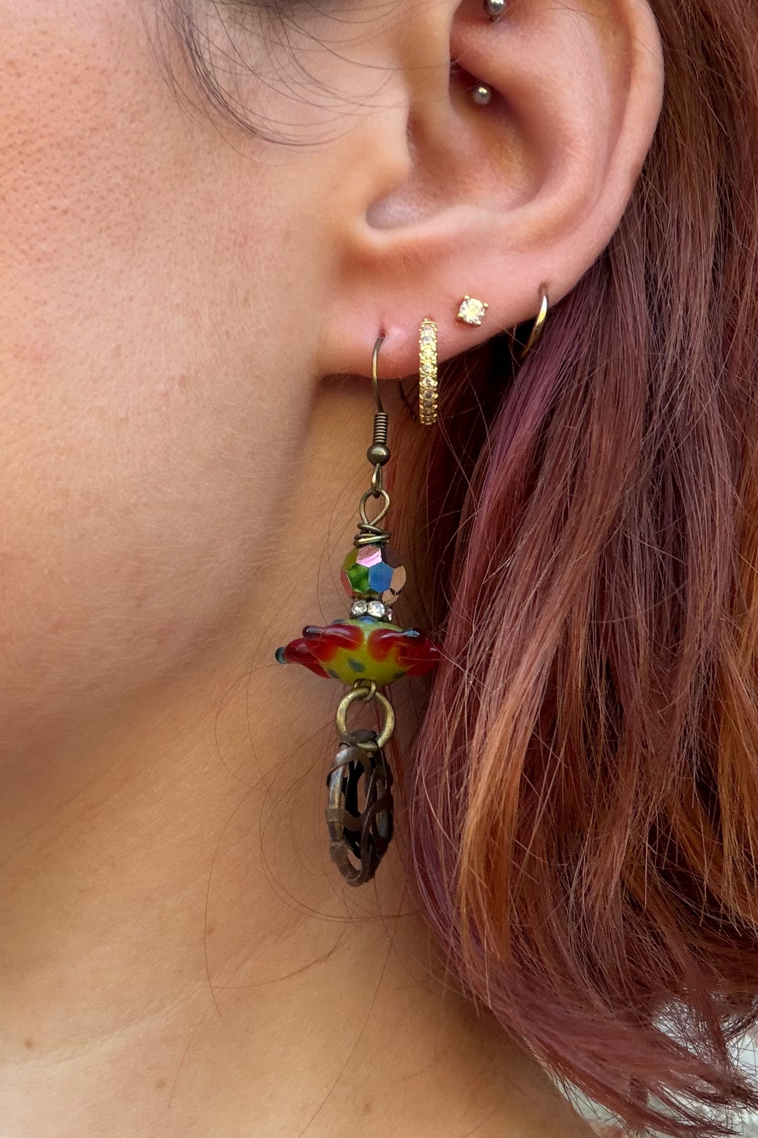 Flower Glass Earring