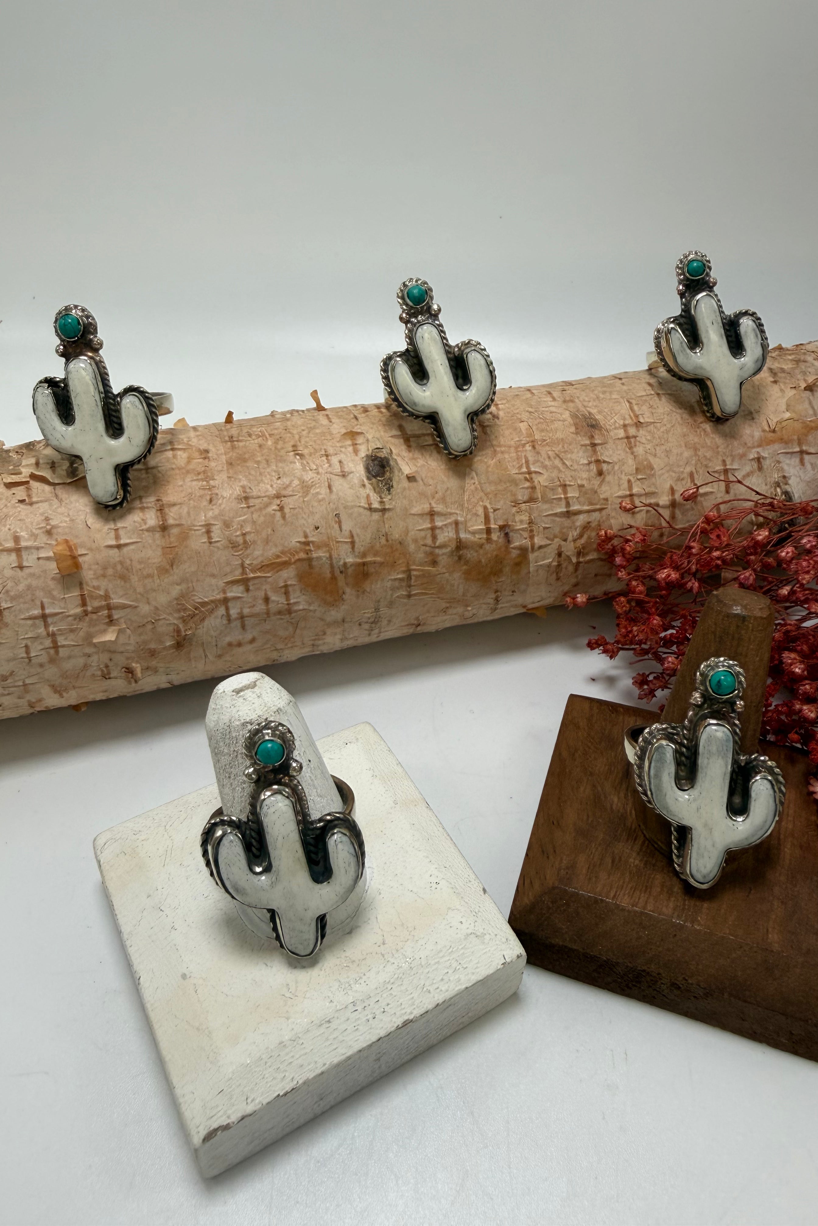 Mini Cactus Ring With Turquoise