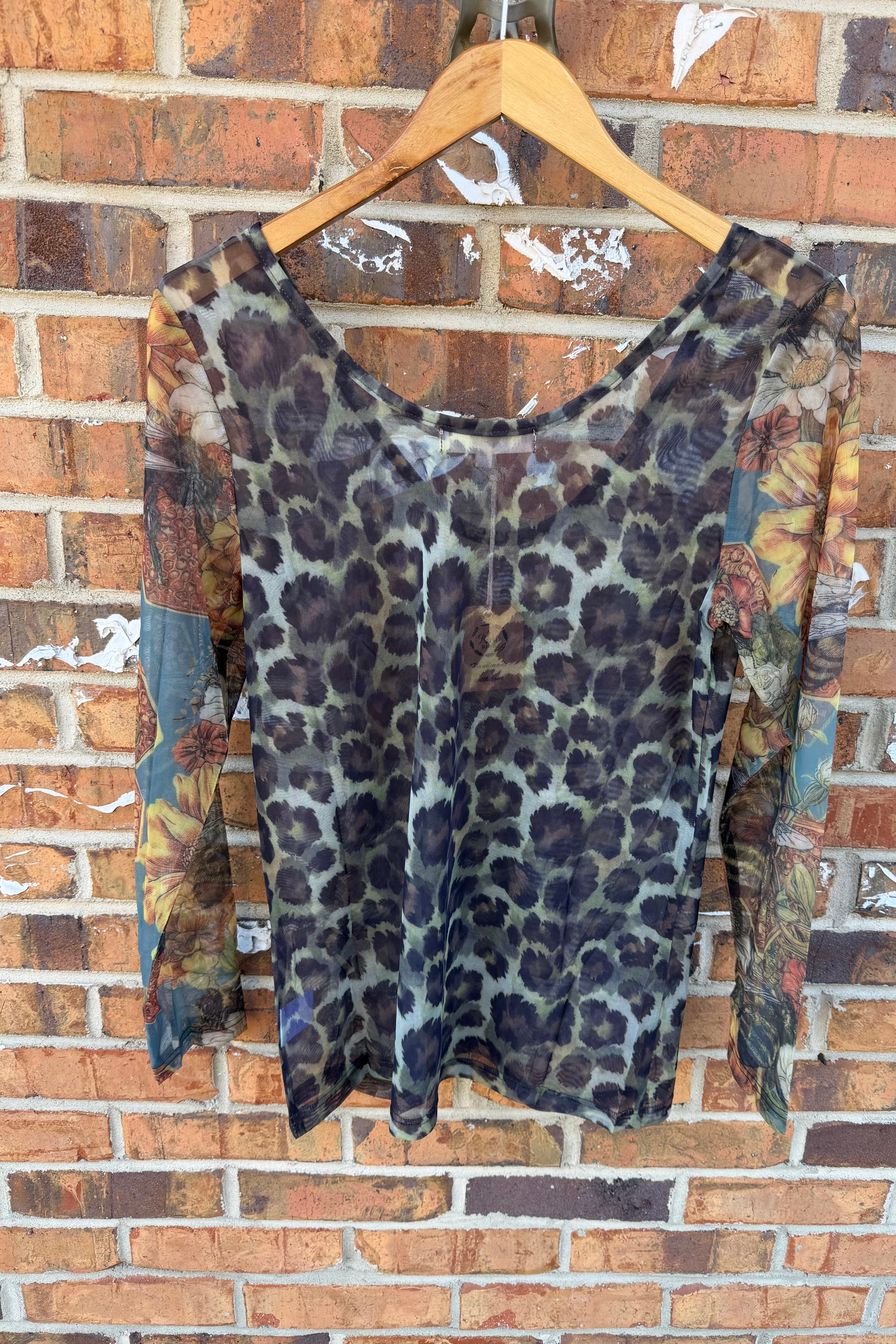 Rare Bird Sheer Animal Print top