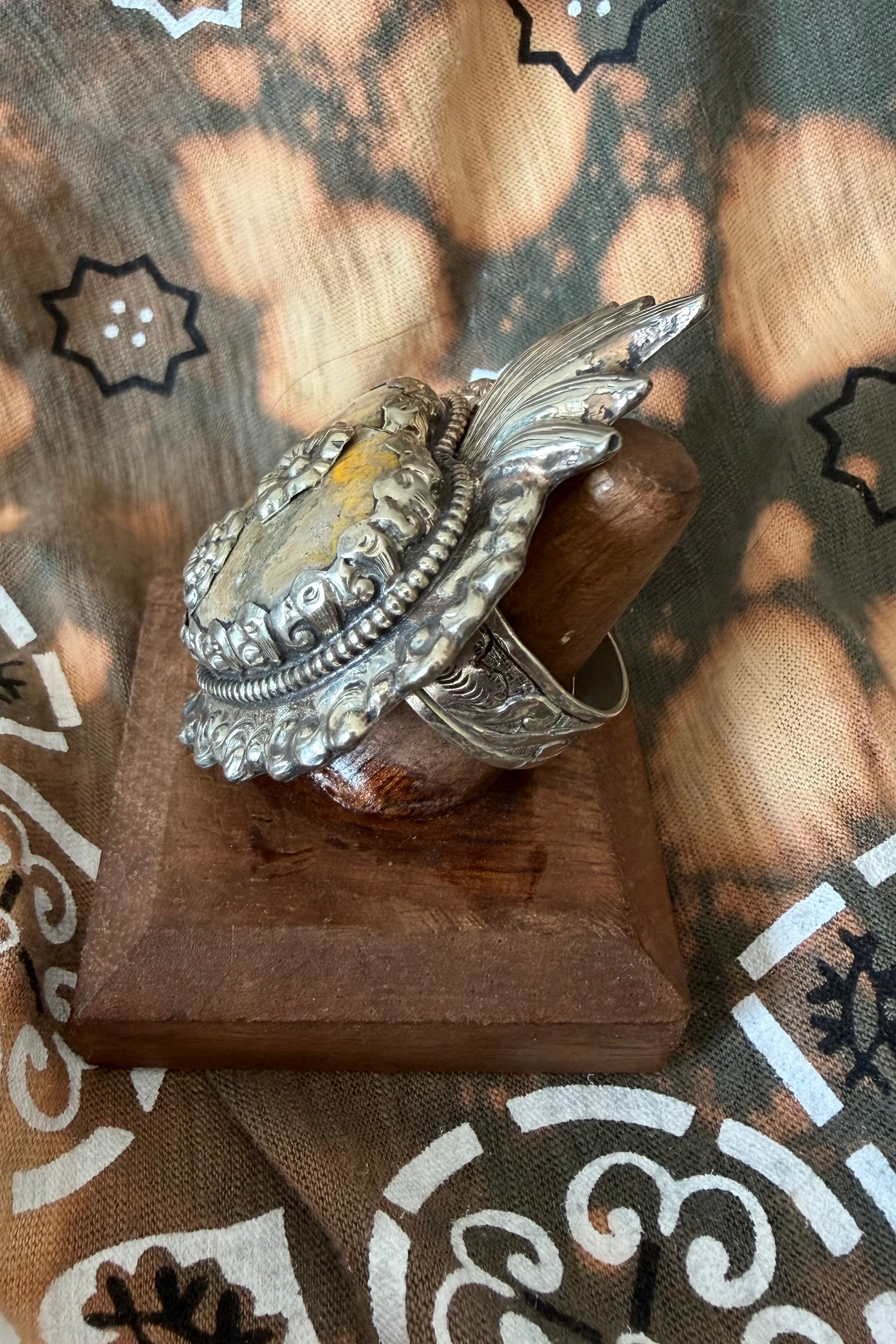 Dramatic Sacred Bumble Jasper Heart Ring
