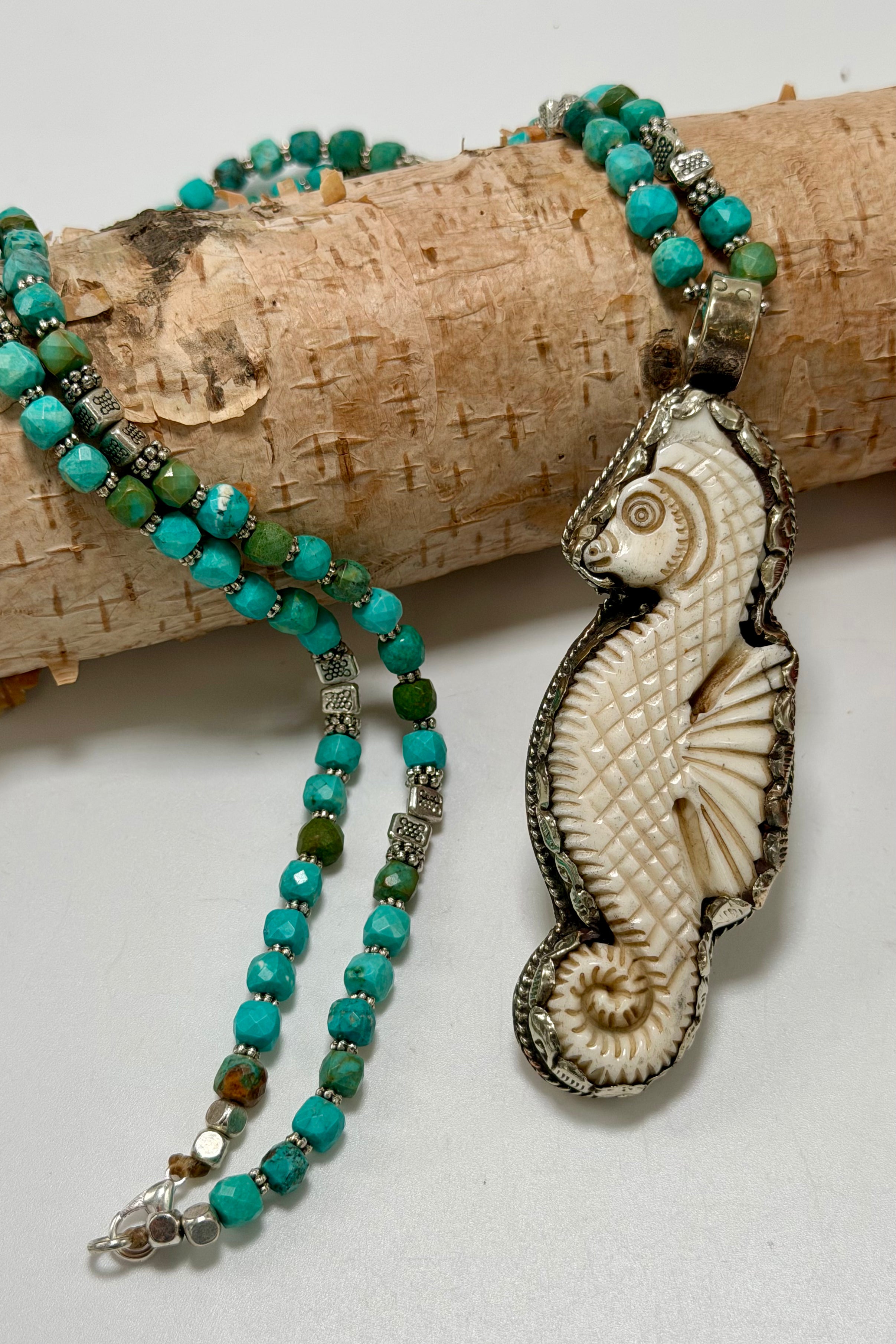 Seahorse Breeze w/ Turquoise Necklace