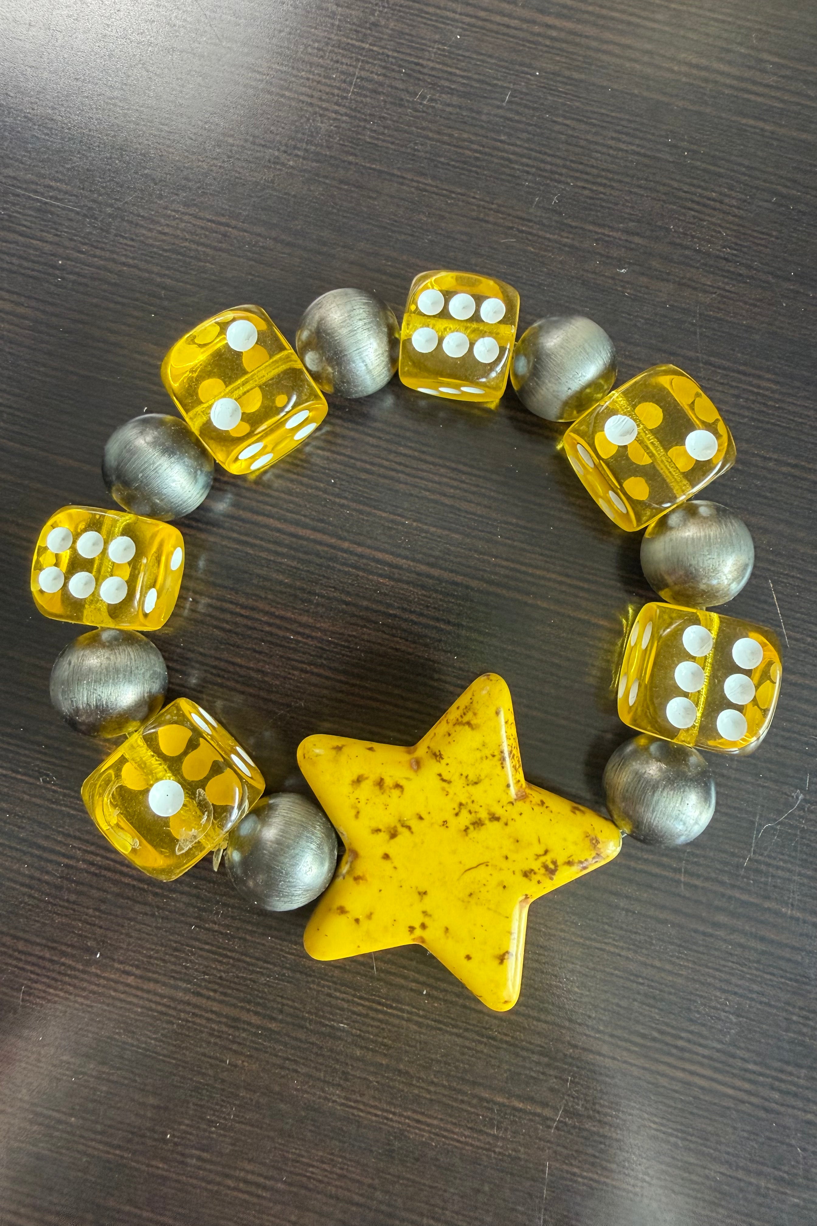 Yellow Star Dice Bracelet