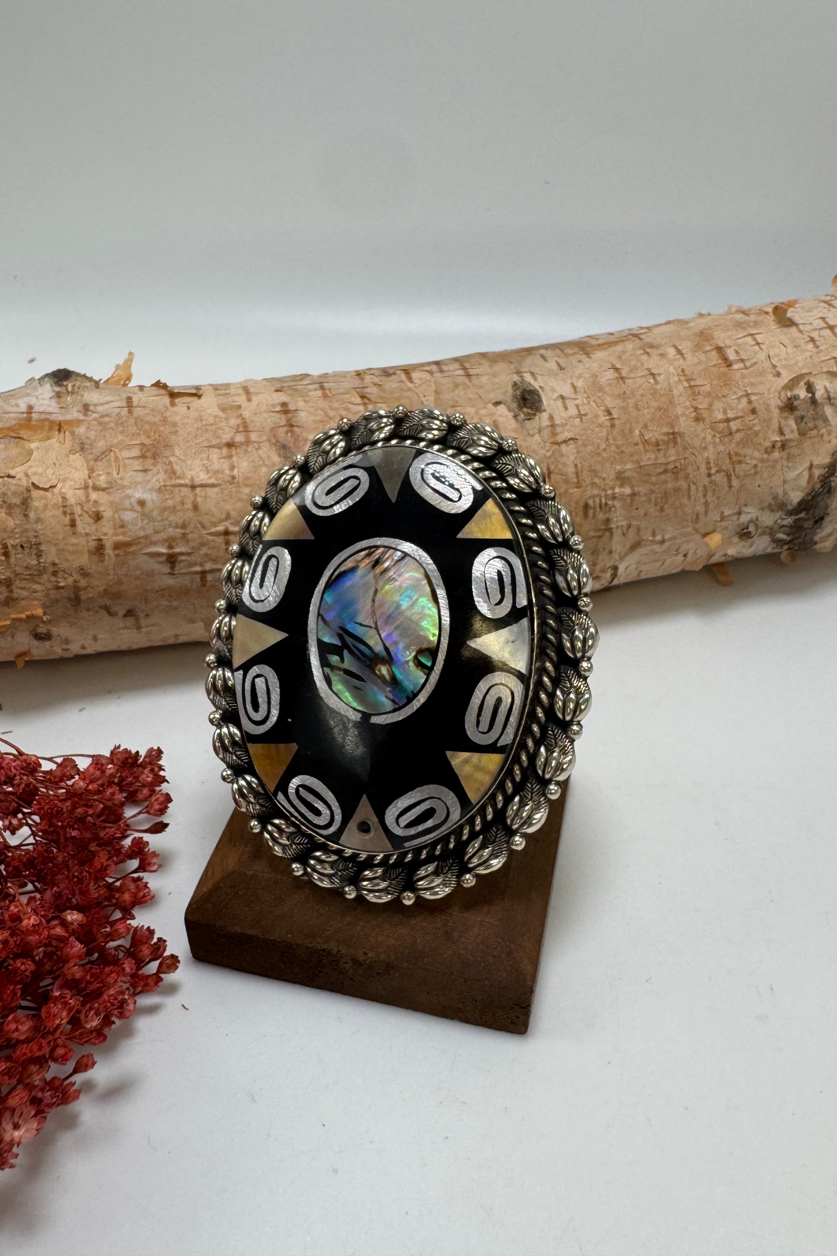 Opalescent Aztec Ring
