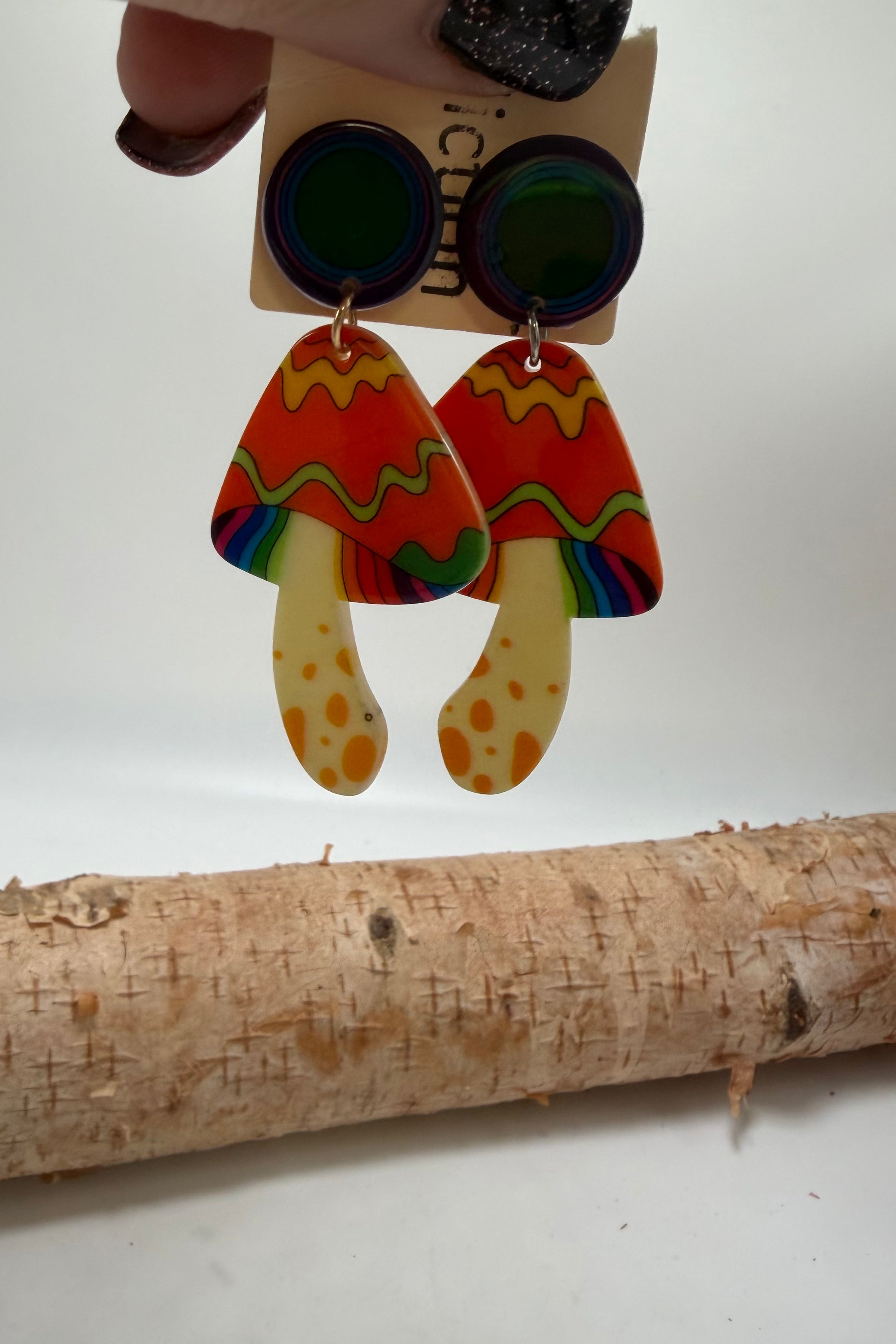 Trippy Mushroom Earrings