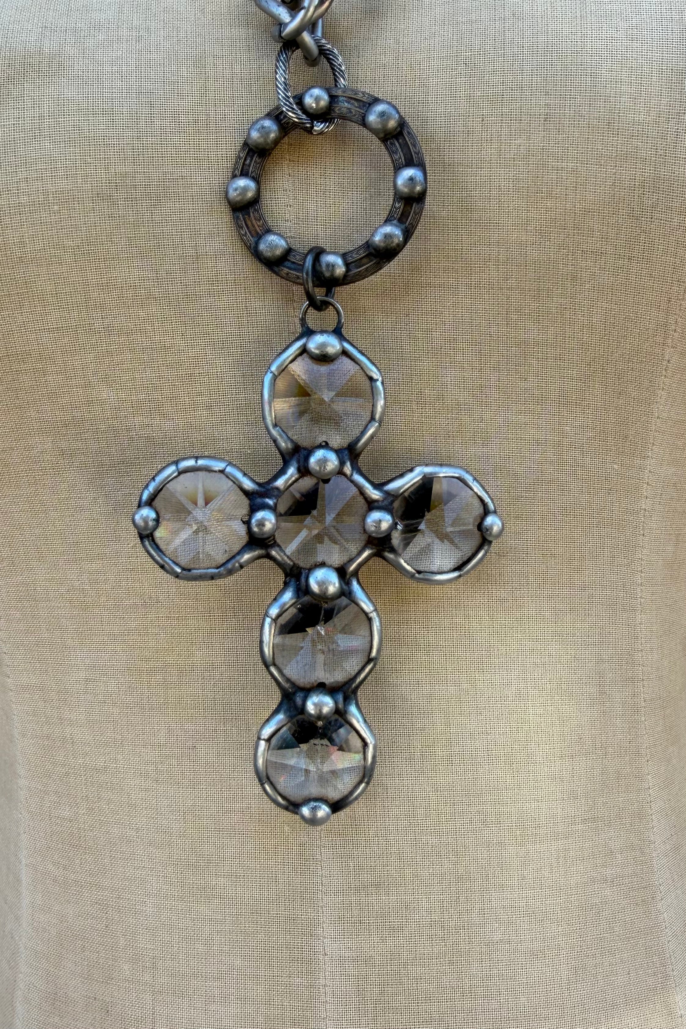 Bubble Cross Necklace