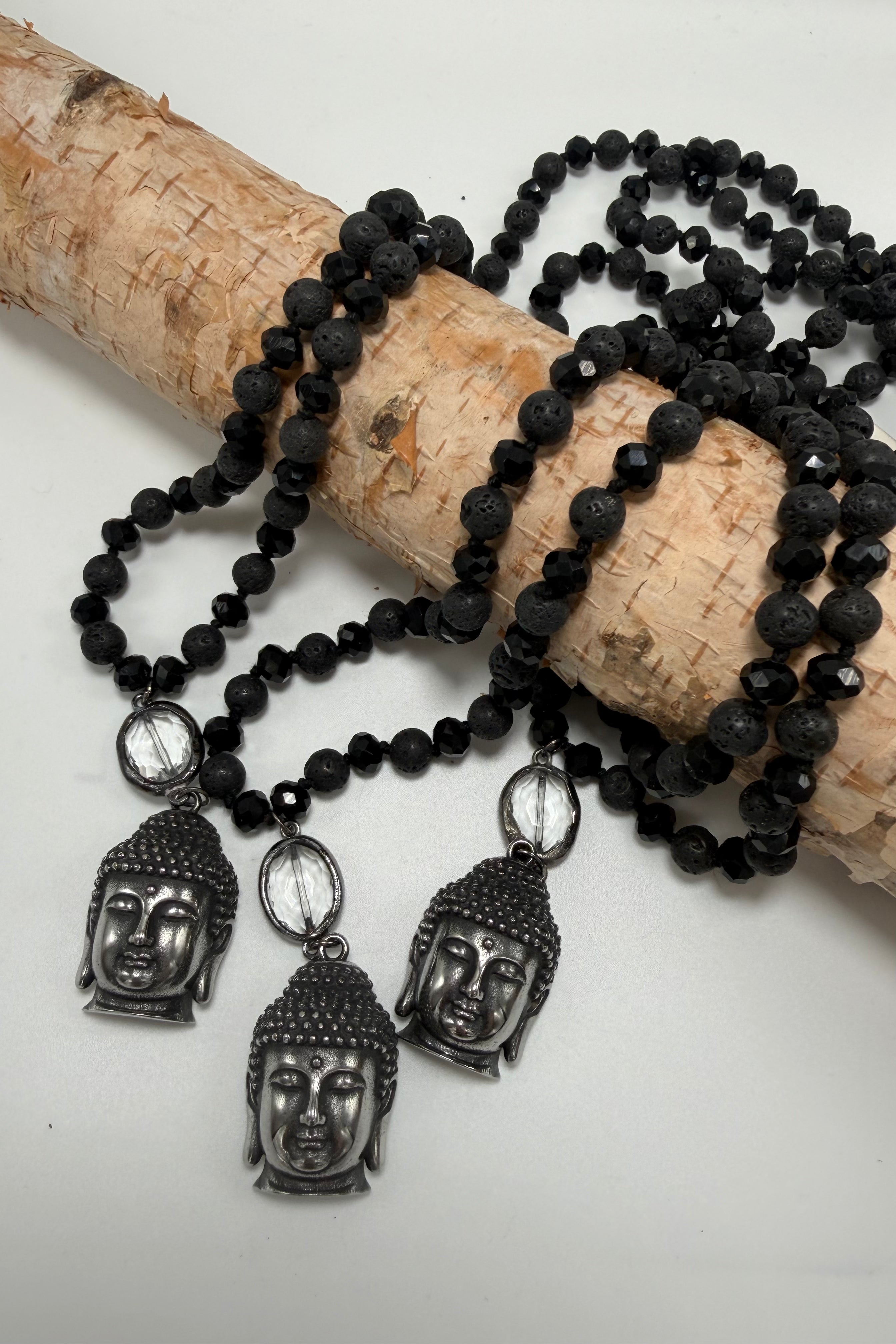 Many Faces Lava Bead Necklace