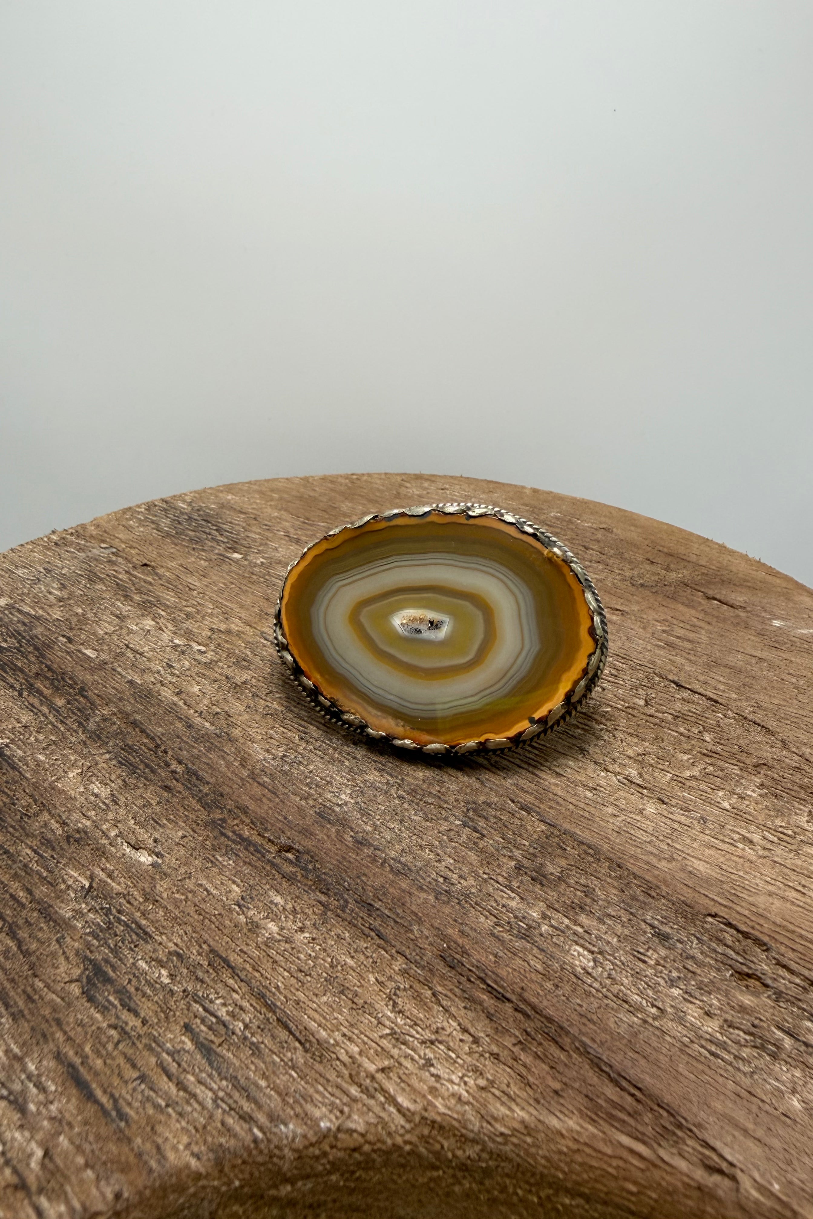 Agate Geode Slab Ring in Browns