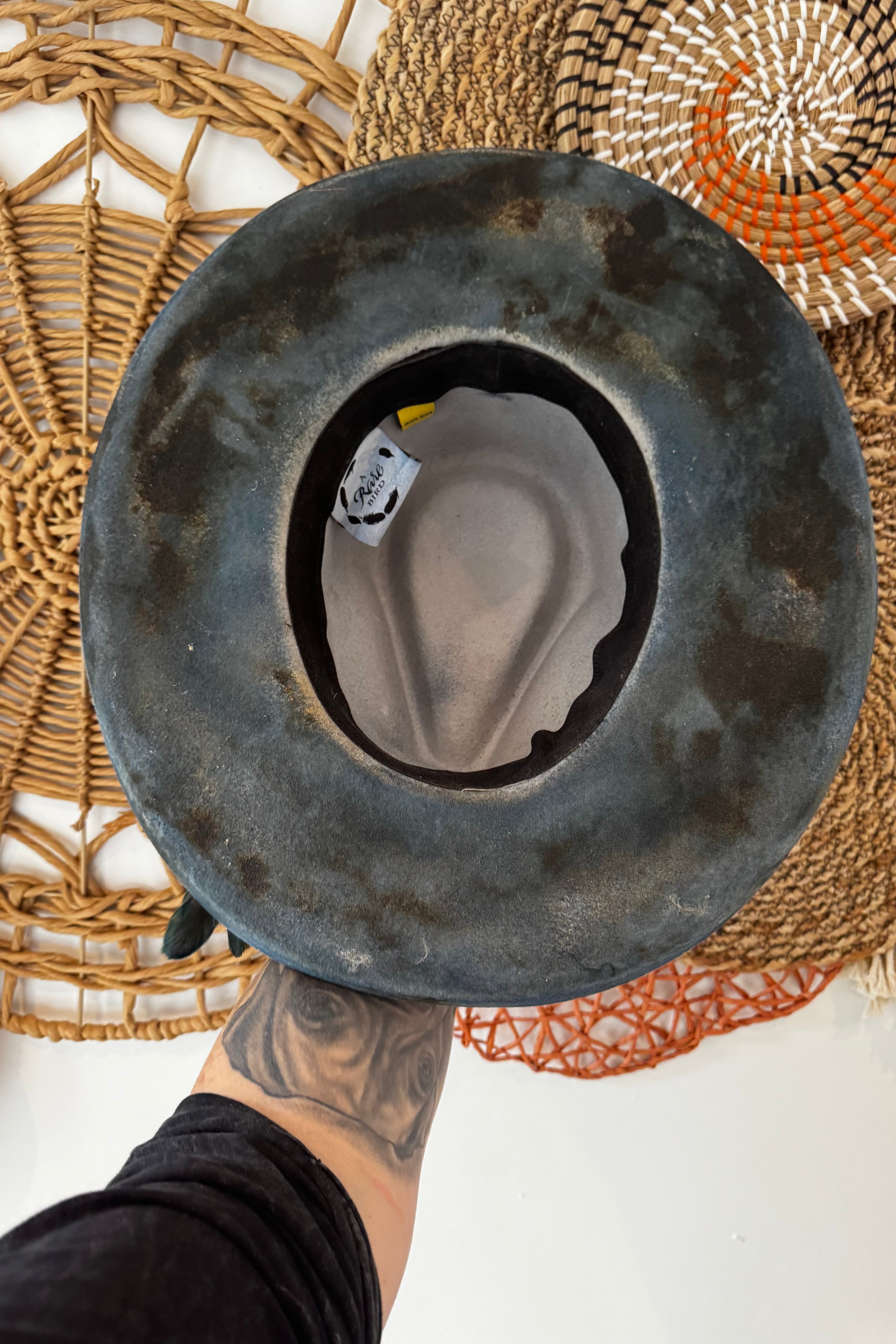 Felicity Distressed Cowgirl Hat w/ Feather Statement