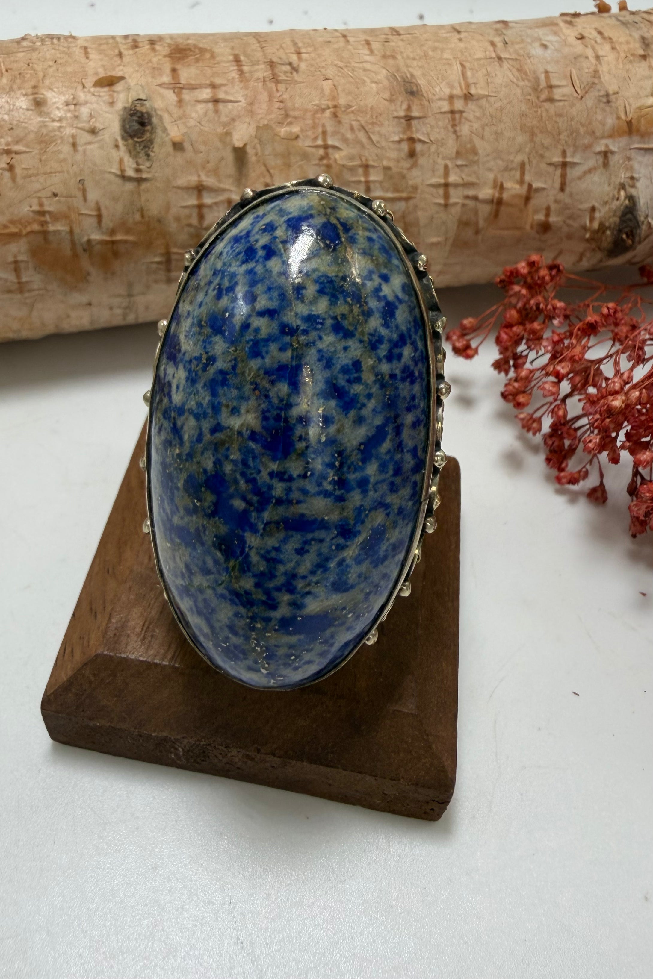 Blue Egg Shape Ring