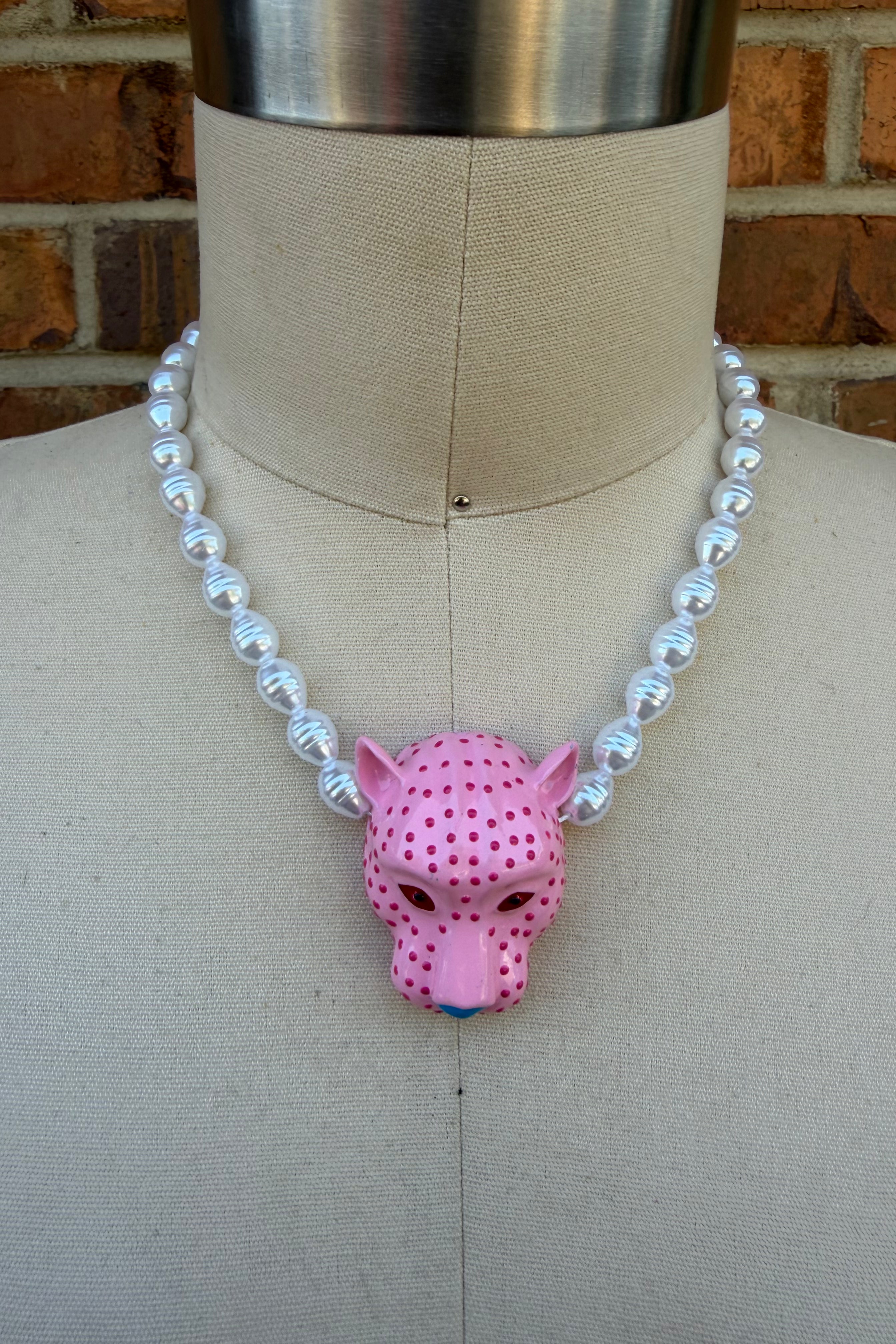 Spotted Pink Panther Necklace
