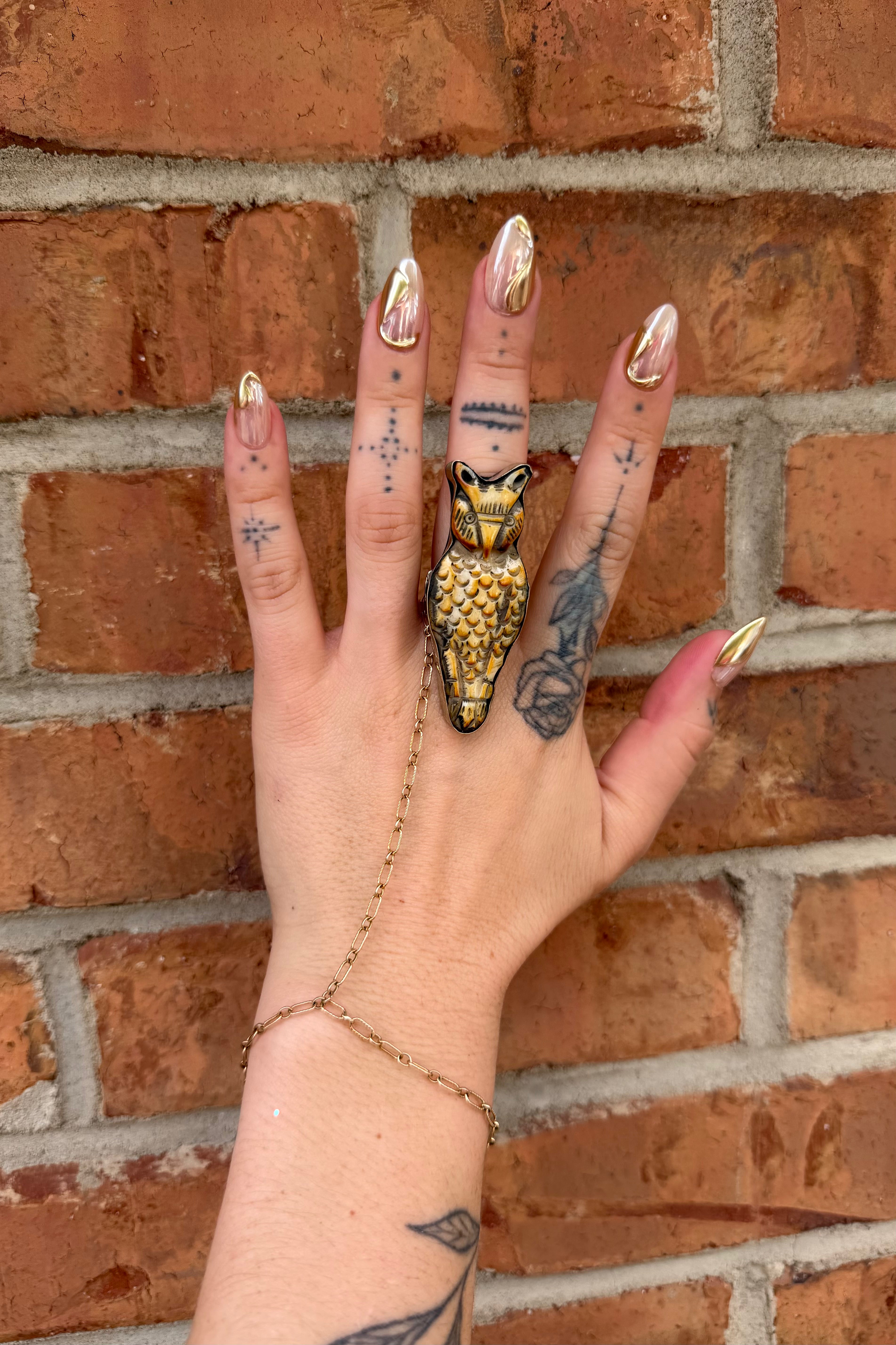 Stained Owl Ring