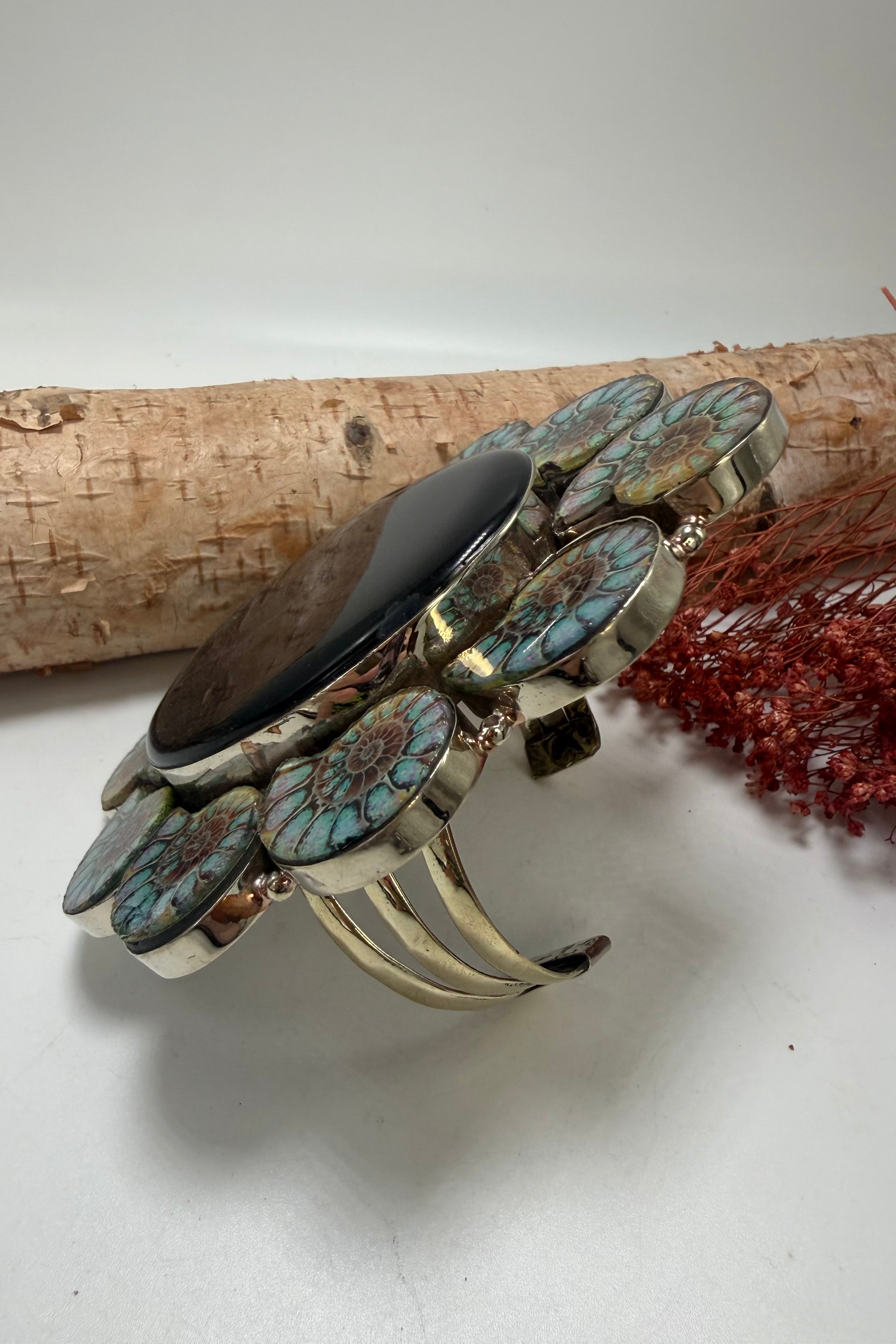 Blue Spiral Shell Cuff