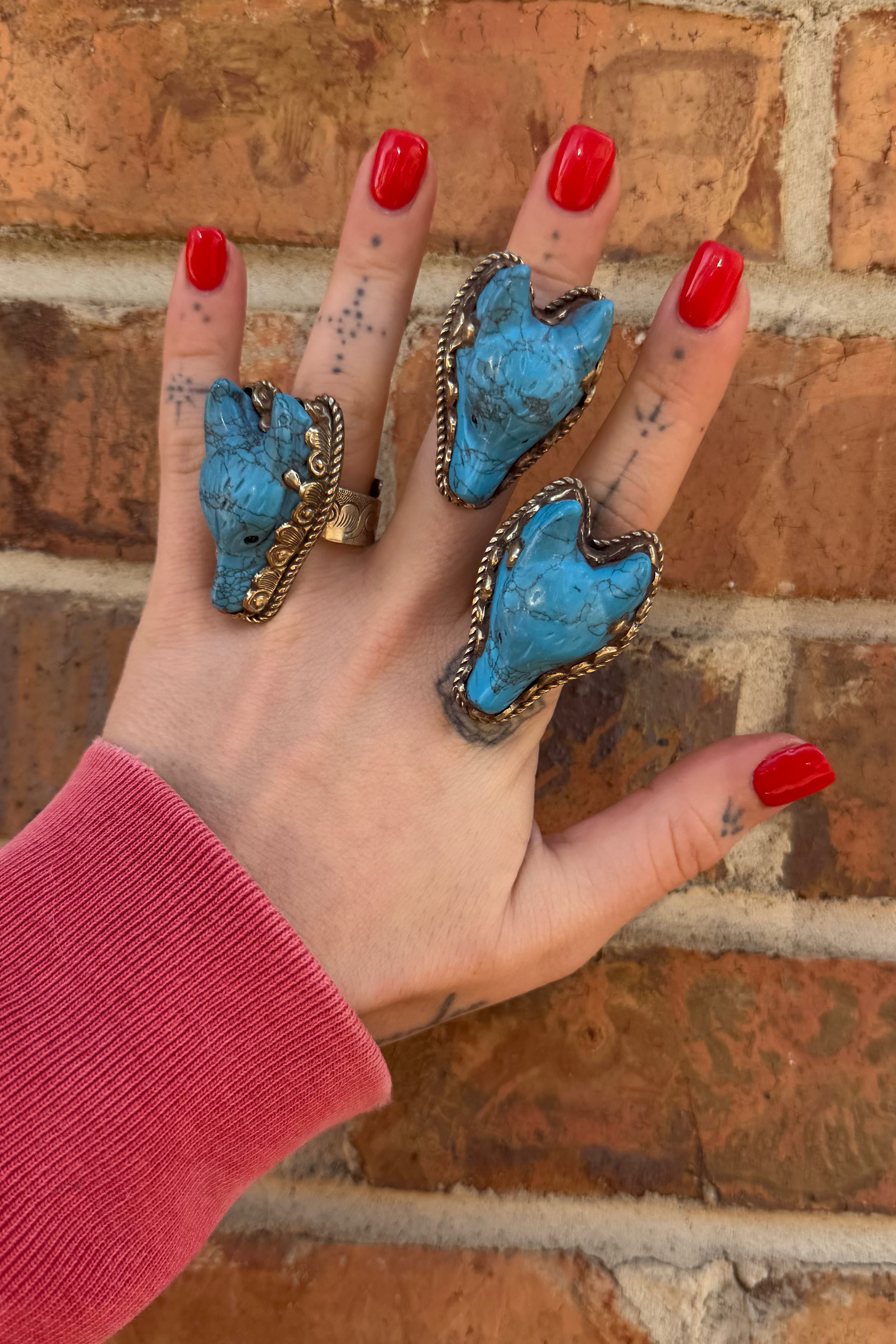 Foxy Lady in Bright Blue Ring