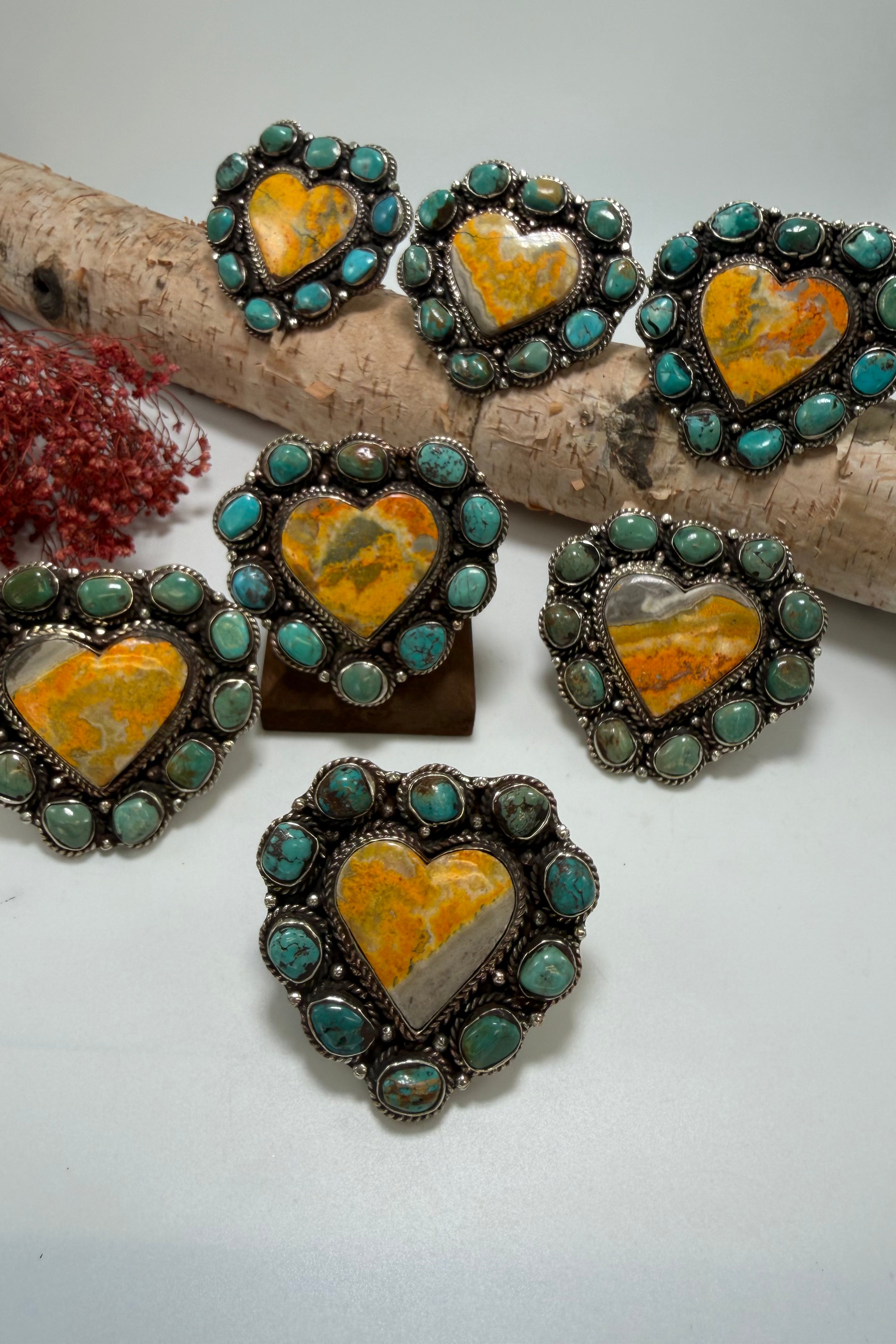 Bumble Bee Jasper Heart in Greens