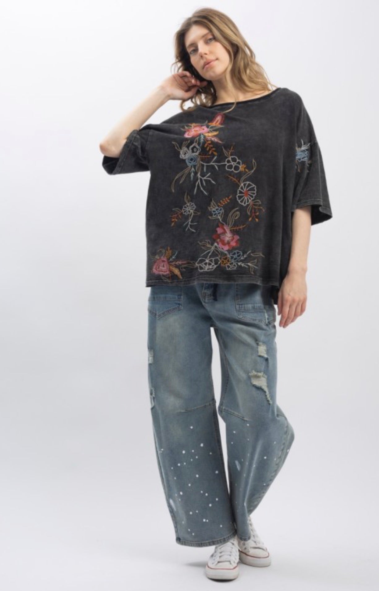 Flower Garden Embroidered Top