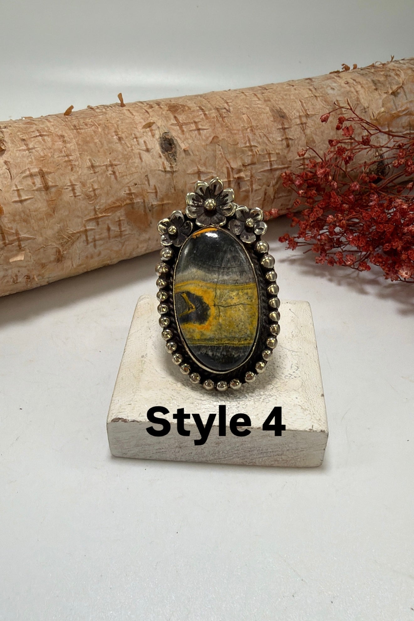 BB Jasper & Flowers Ring