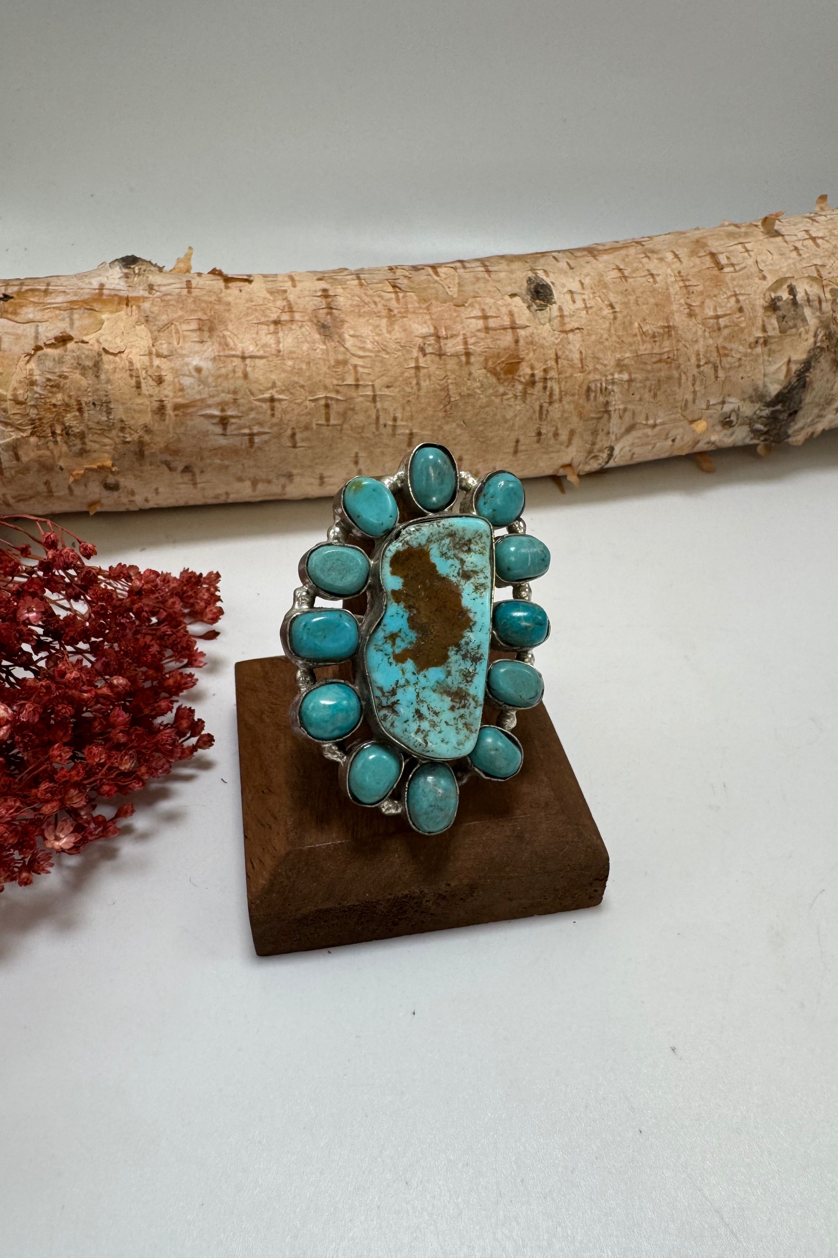 Blue Spotted Turquoise Ring
