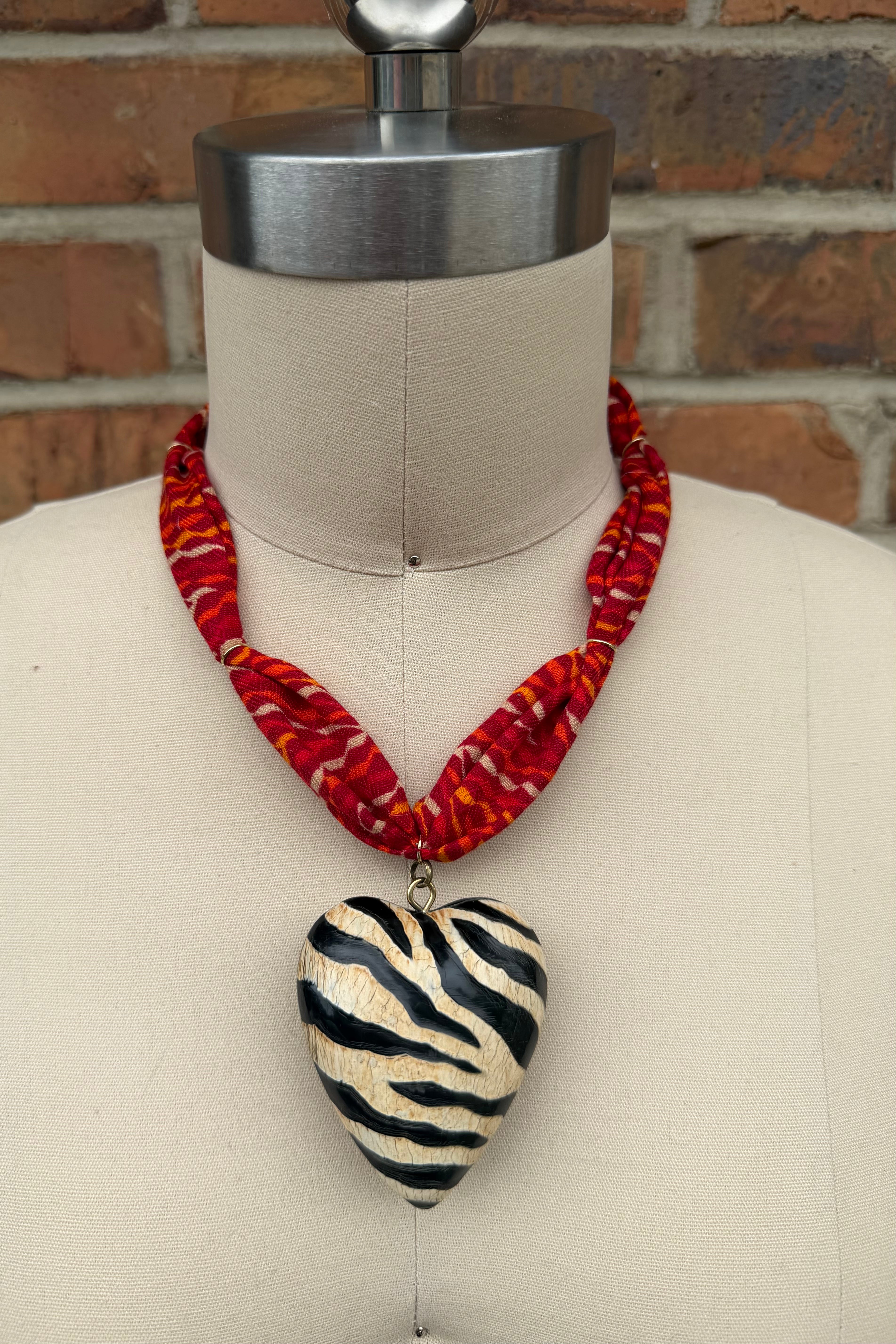 Fabric Heart Necklace