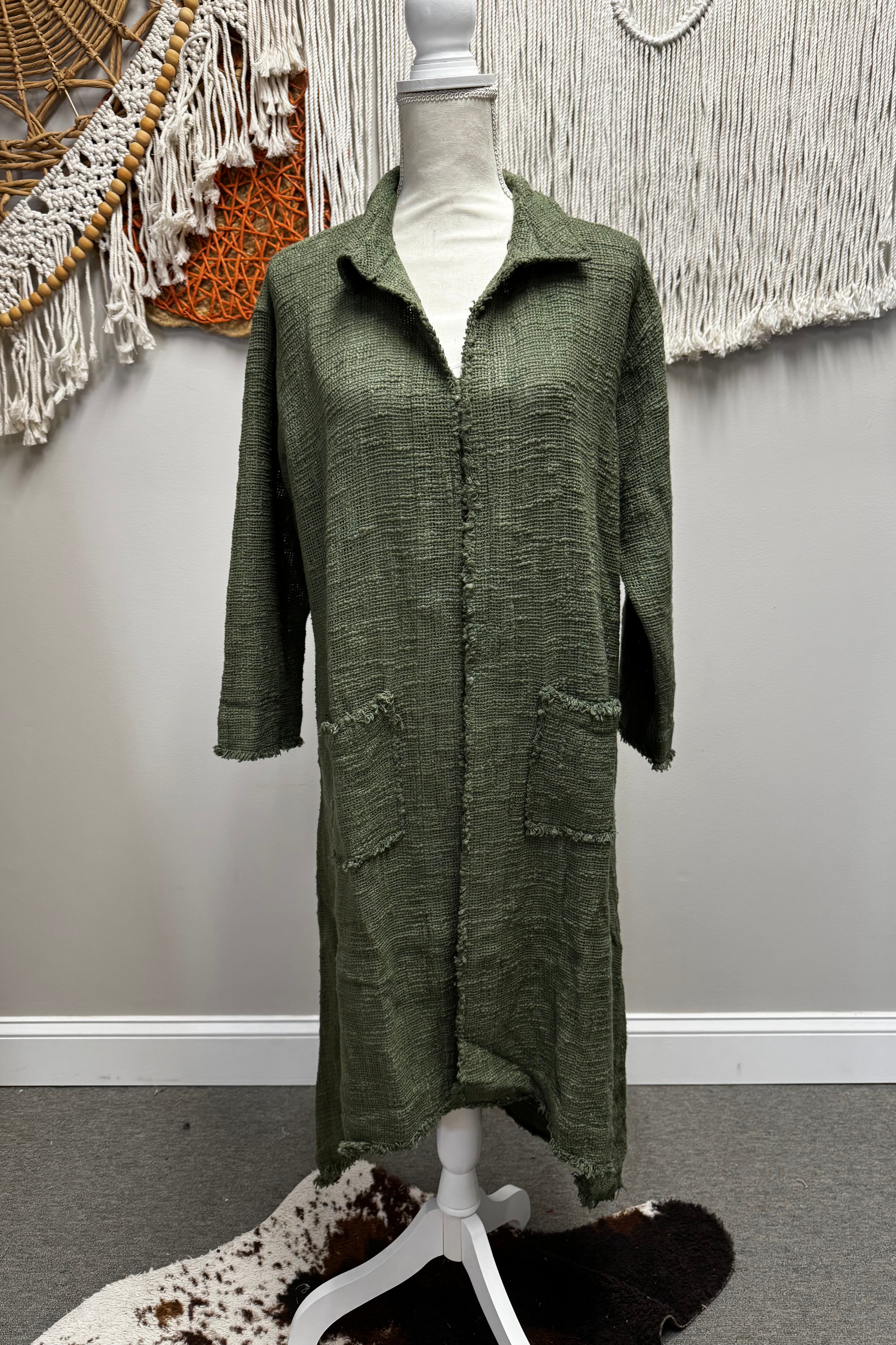 Be in Peace Cardigan in Olive